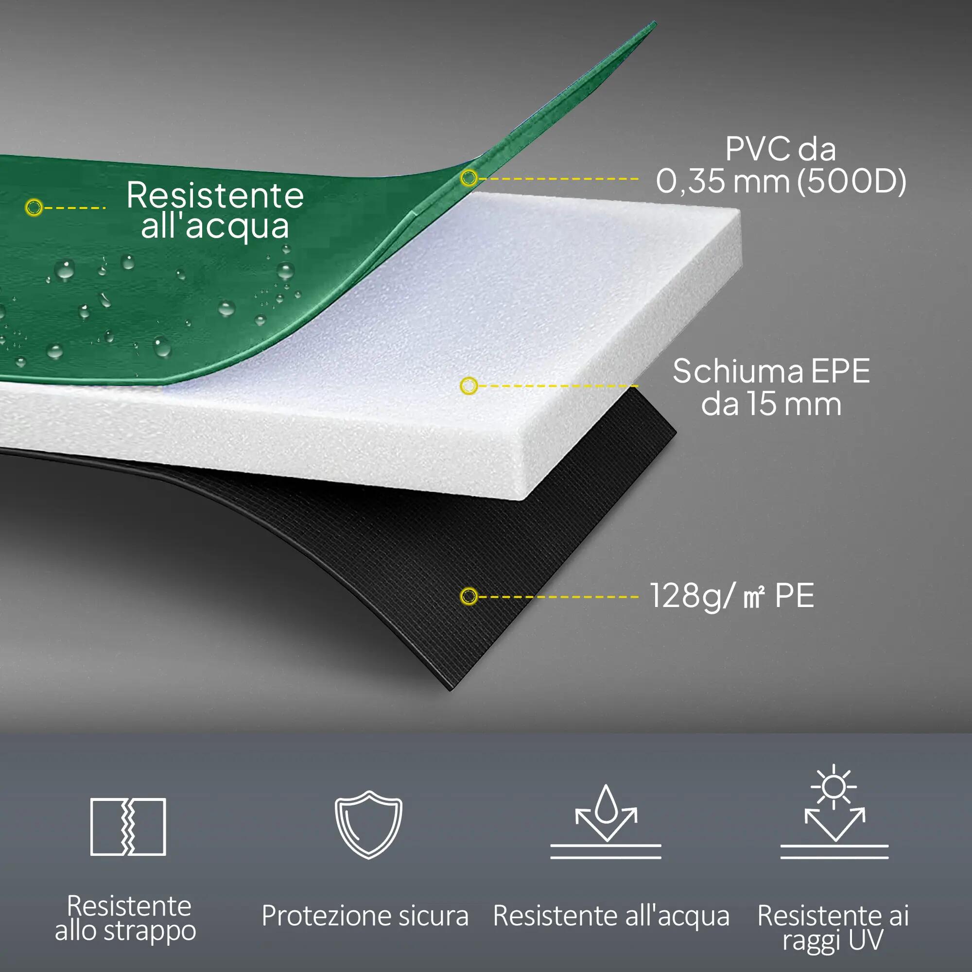 Housse de trampoline Ø305 x 1,5 cm, pliable et portable, en plastique PE et mous 6/9