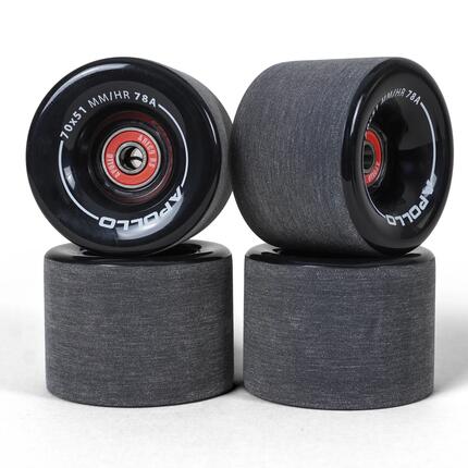 Skateboard- & Longboard Rollen 65mm 78A ABEC 9 Kugellager Schwarz