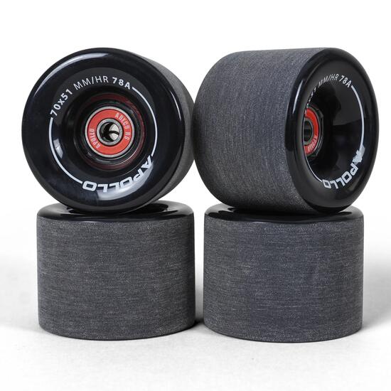 Skateboard- & Longboard Rollen 65mm 78A ABEC 9 Kugellager Schwarz