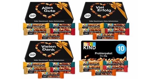 BE-KIND Geschenke-Boxen 10x40g verschiedene Sorten