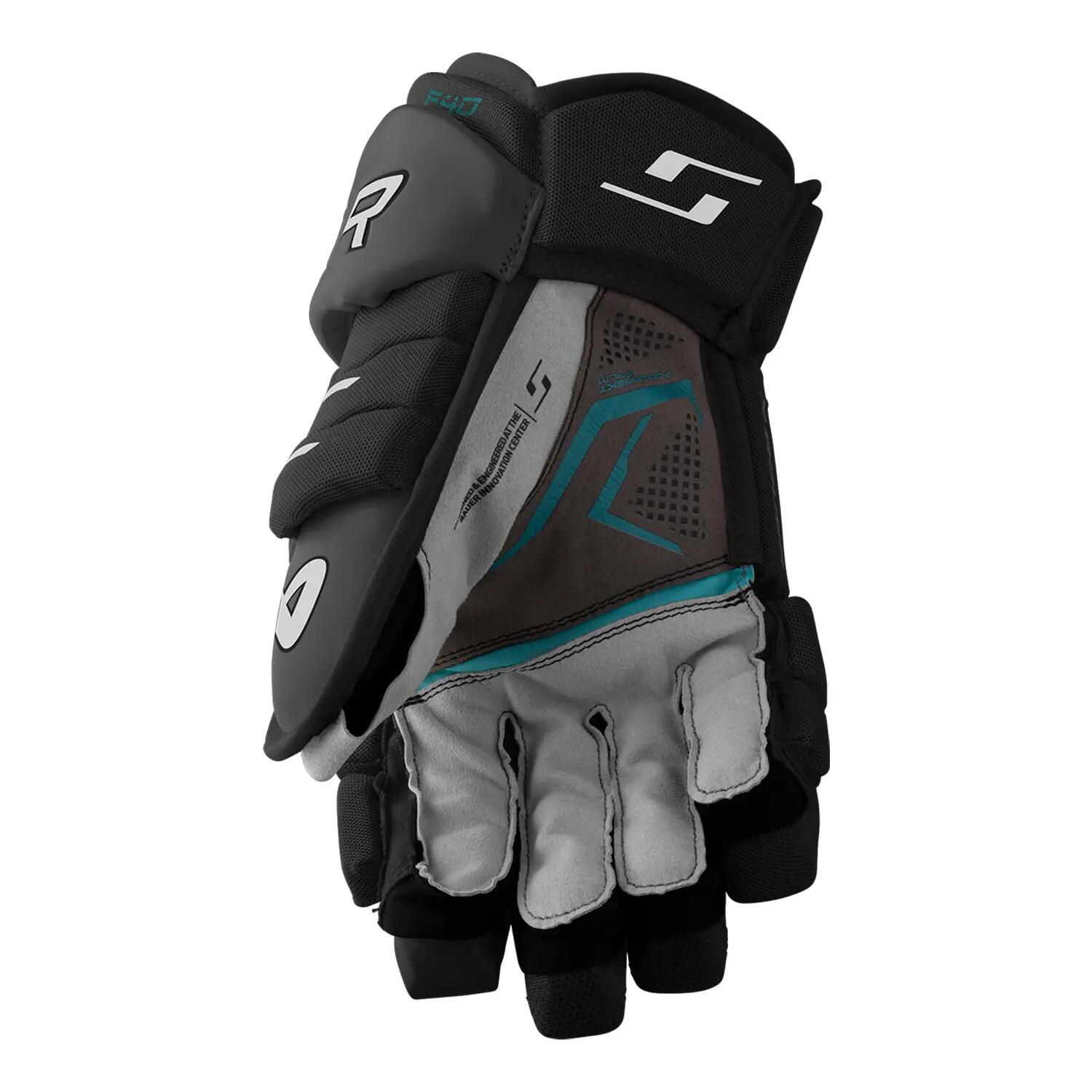 BAUER Supreme F40 Intermediate gants de hockey noirs et blancs pour jeunes 2/2