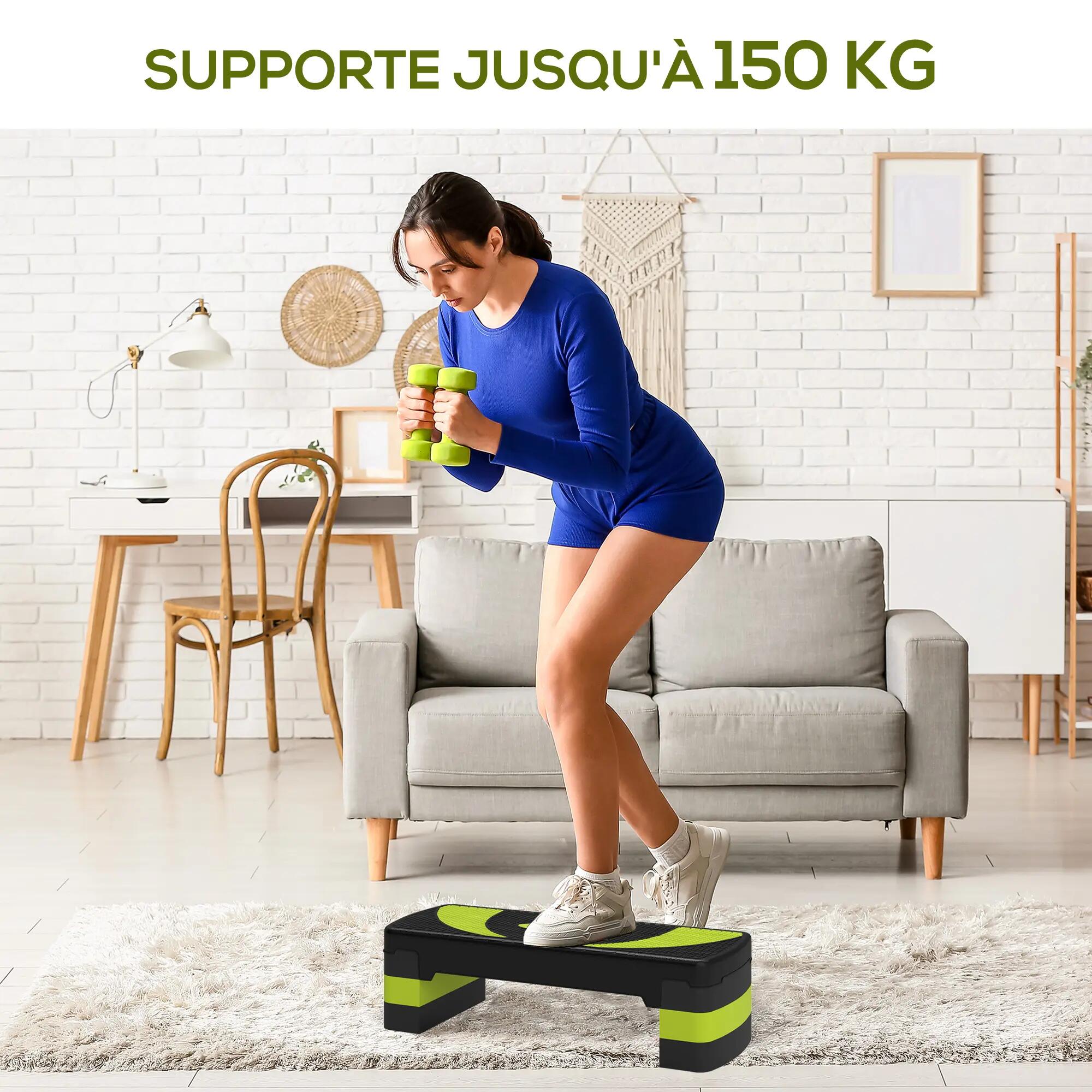 Stepper fitness aérobic hauteur réglable surface antidérapante 80 x 31 x 20 cm n 9/9