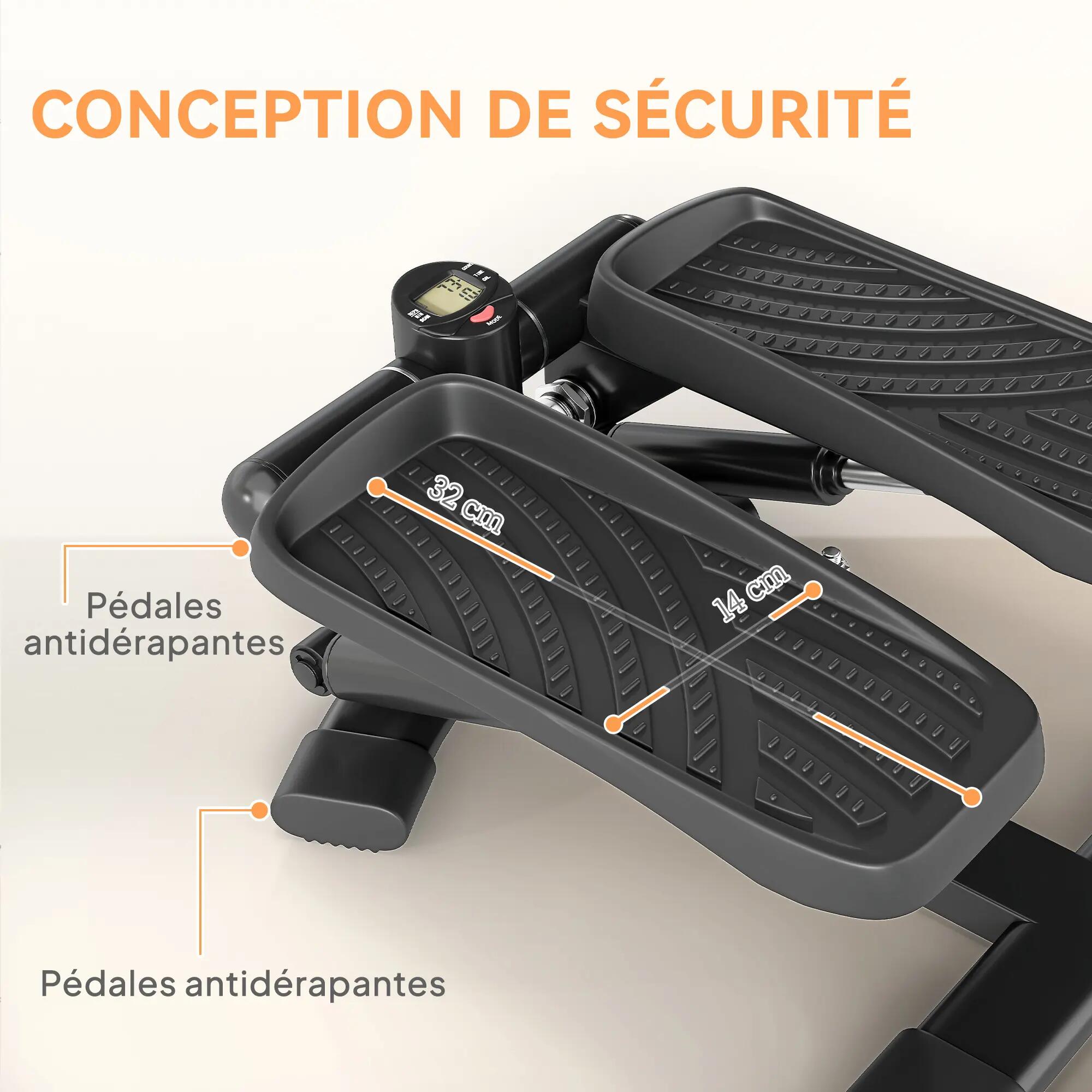 Mini stepper fitness model 2 to 1 écran LCD, haute réglable, 100 kg, 42 x 34 x 2 8/9