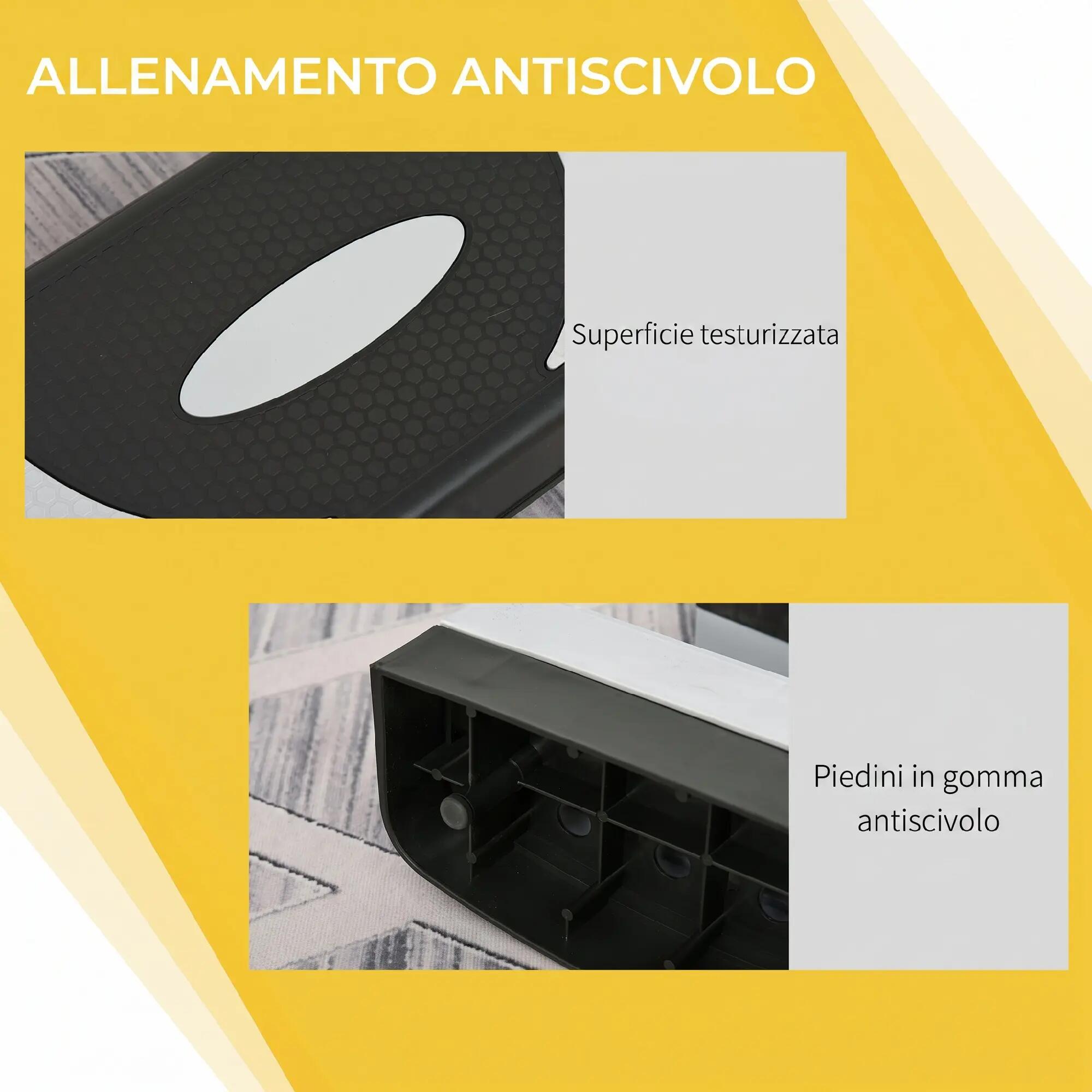 Stepper aérobique, hauteur réglable 10-15-20 cm, antidérapant, noir et gris 8/9