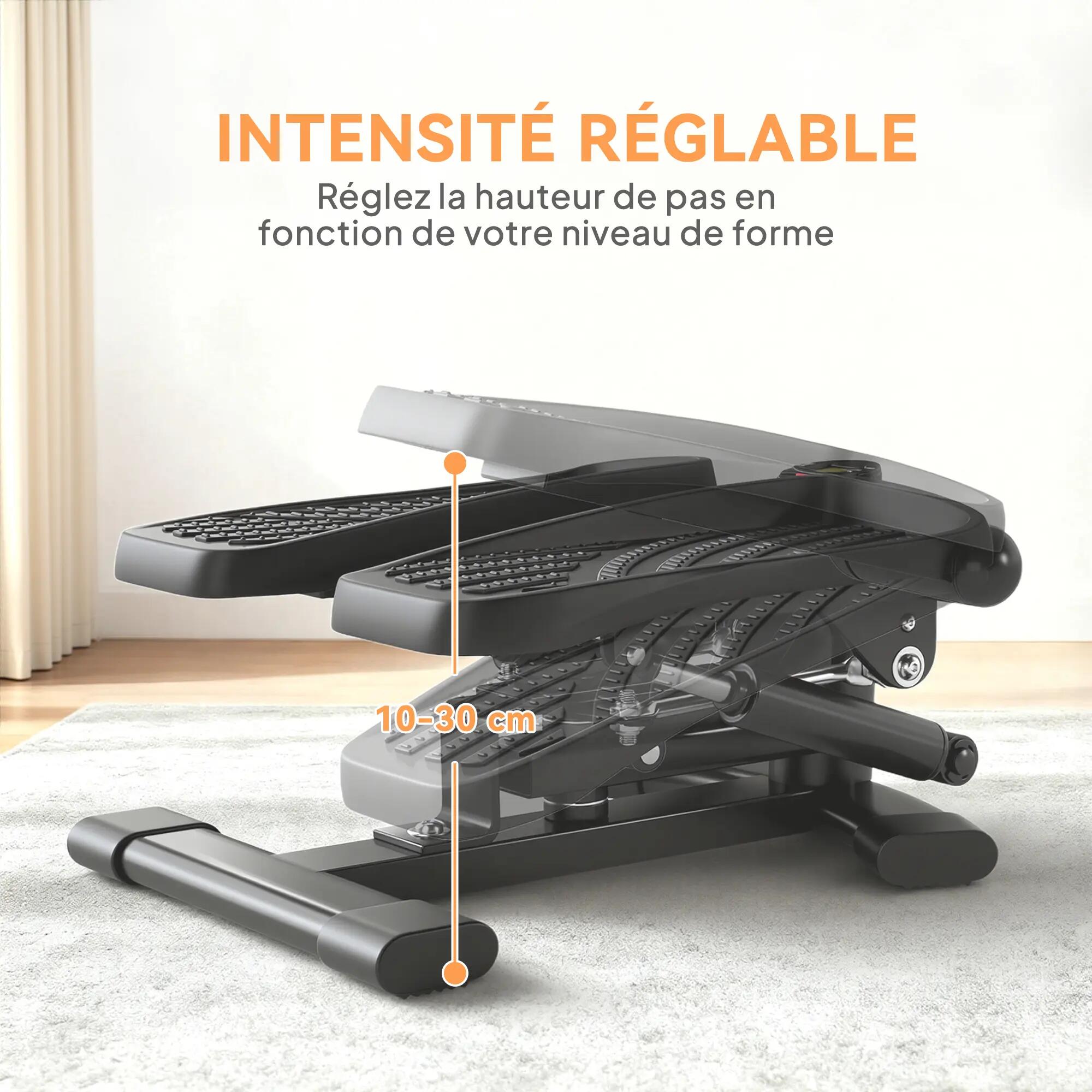 Mini stepper fitness model 2 to 1 écran LCD, haute réglable, 100 kg, 42 x 34 x 2 7/9