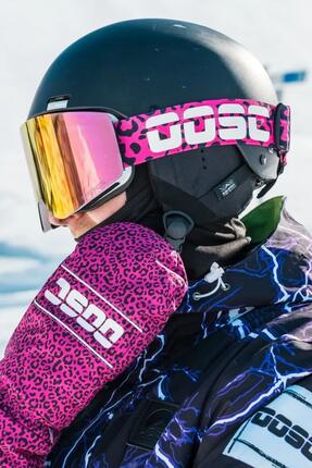 Gogle narciarskie i snowboardowe OOSC Boldsight® – różowy wzór w panterkę