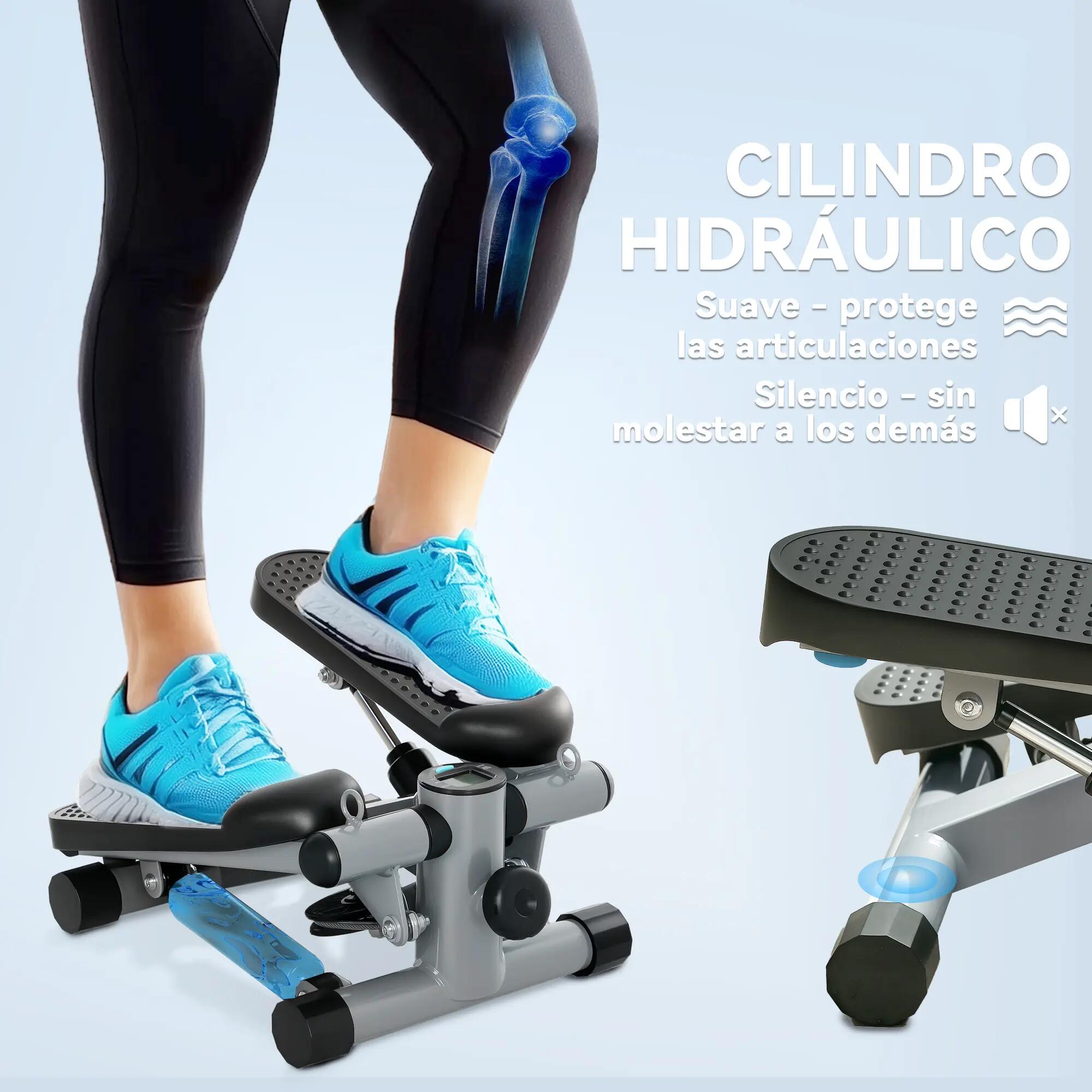 Mini stepper compact pour exercices à domicile avec bandes de résistance, écran 9/9