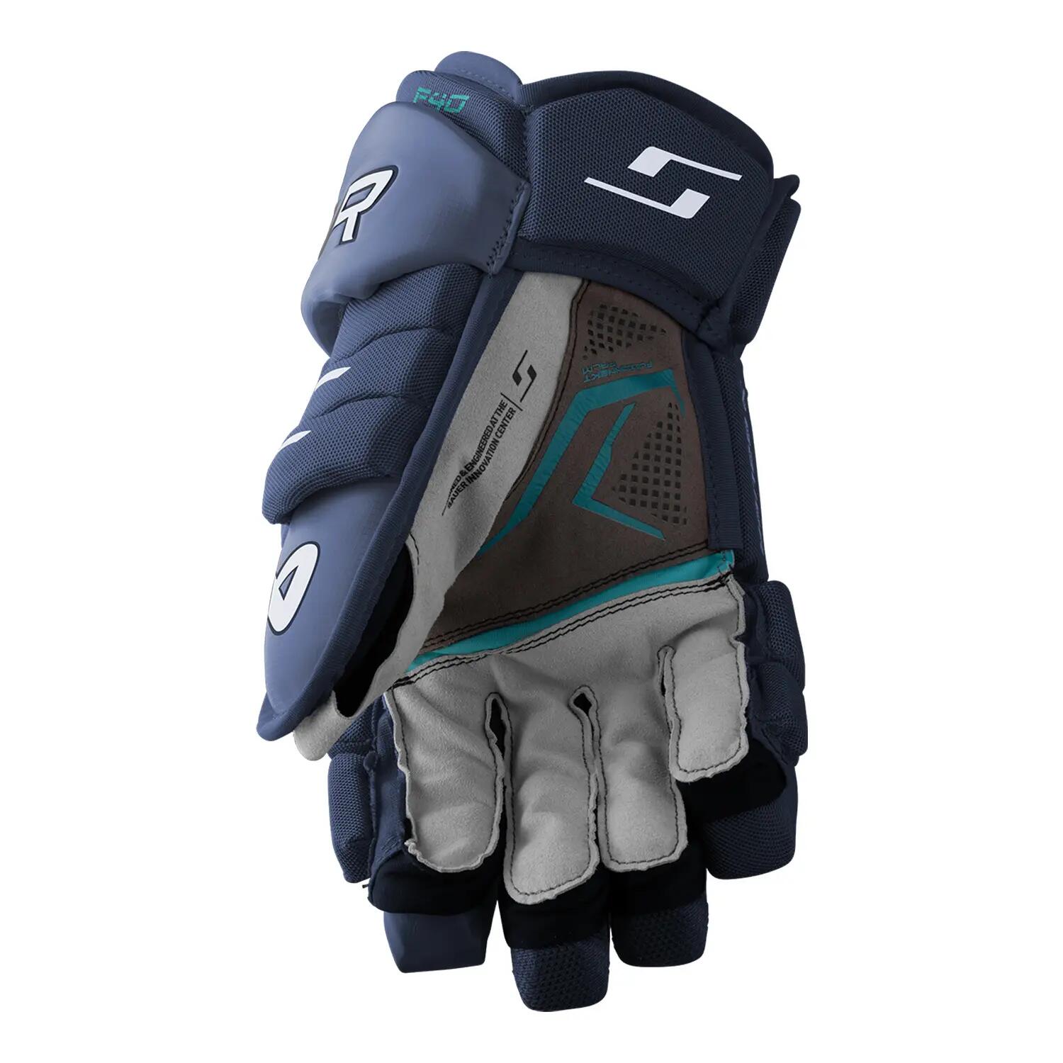 Guantes de hockey BAUER Supreme F40 Intermediate azul marino para niños 2/2