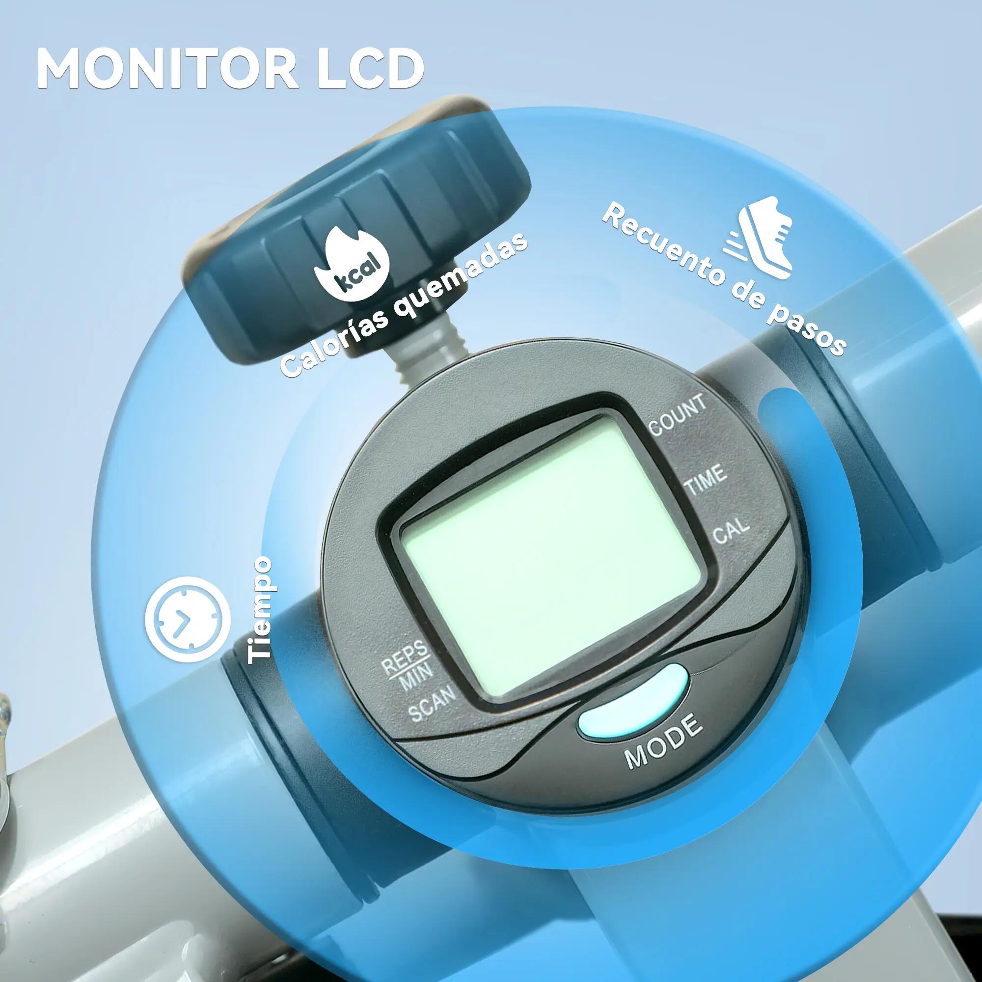 Mini stepper compact pour exercices à domicile avec bandes de résistance, écran 7/9