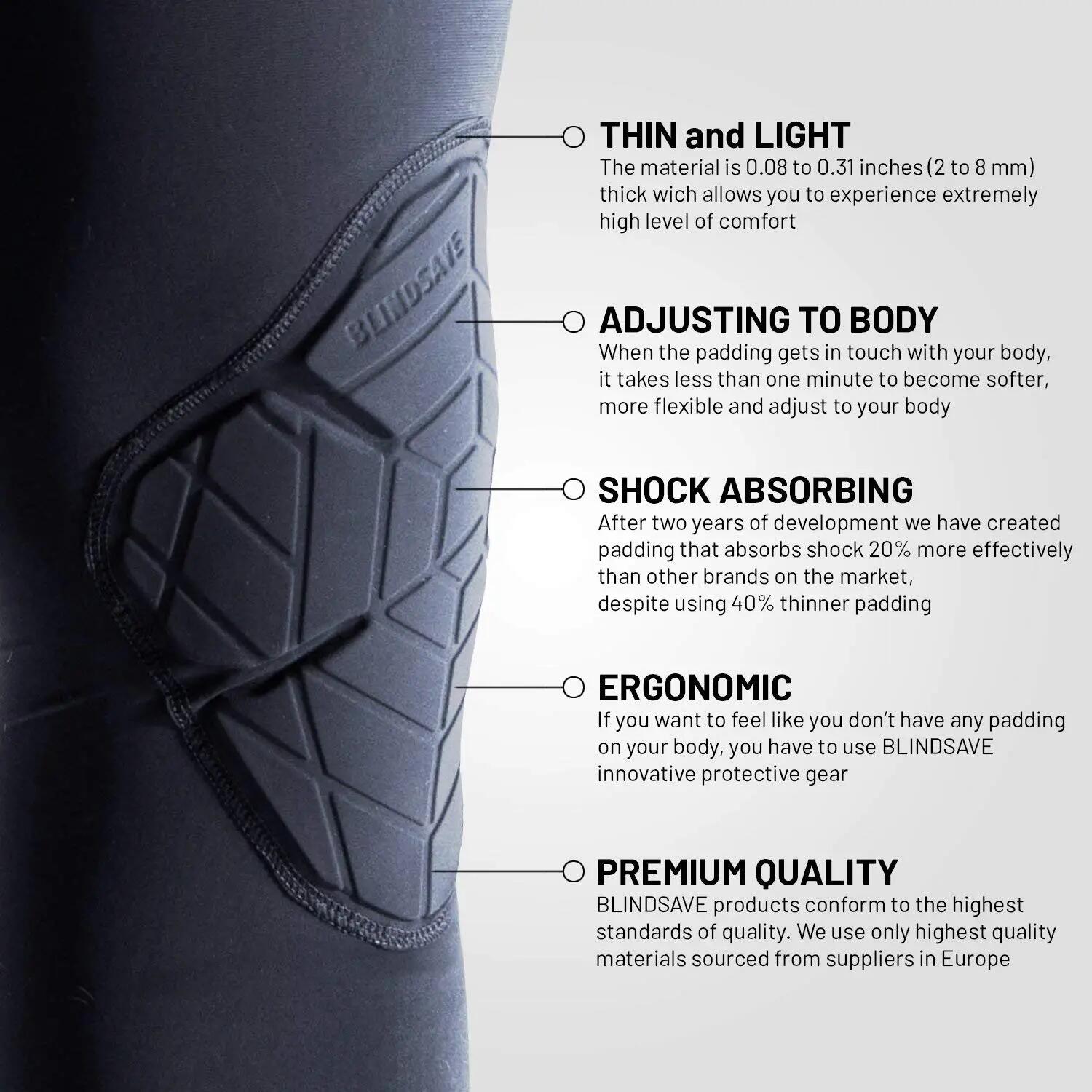 Unisex - sportswear - knieschützer - gepolstert ergonomisch - schwarz 4/4