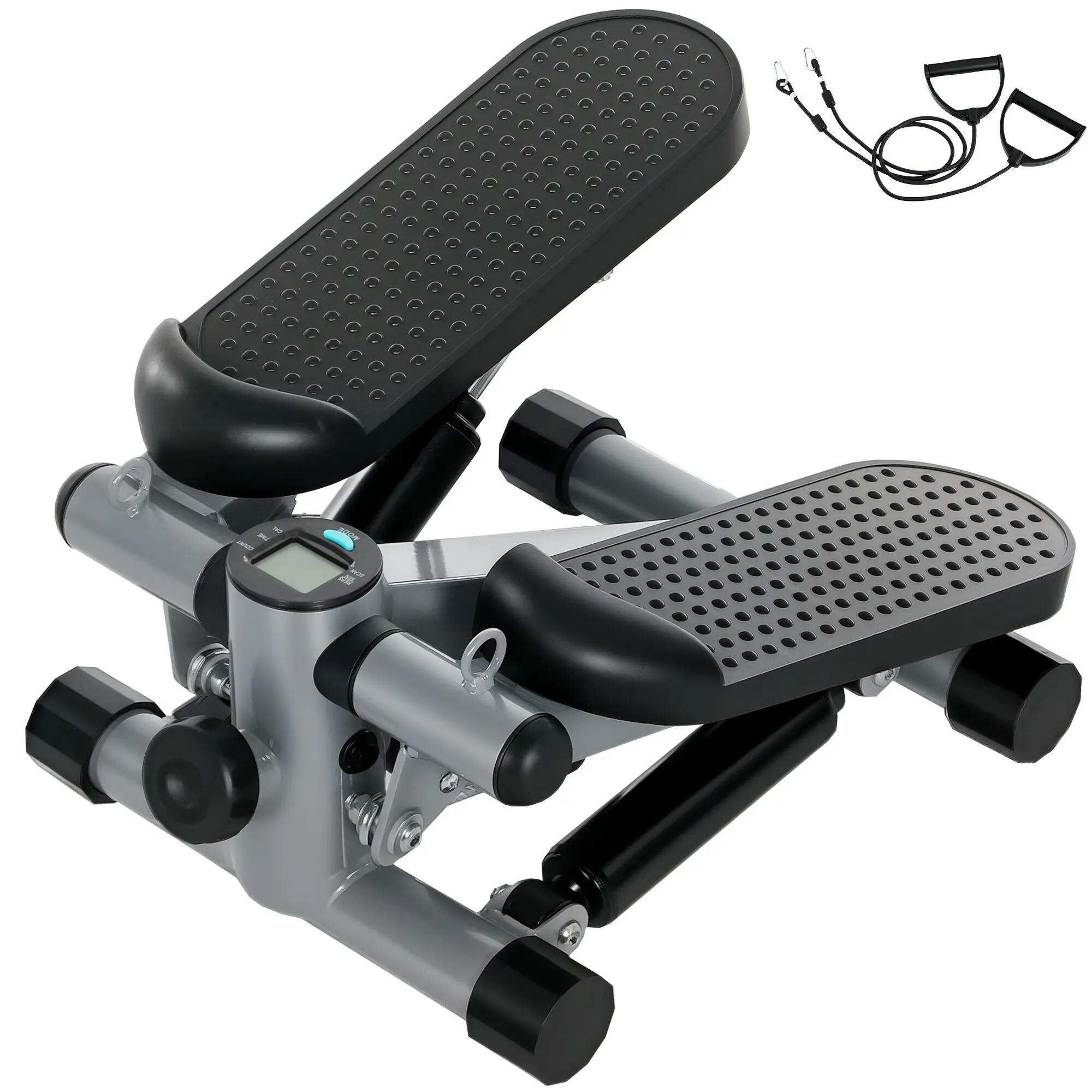 Mini stepper compact pour exercices à domicile avec bandes de résistance, écran 2/9