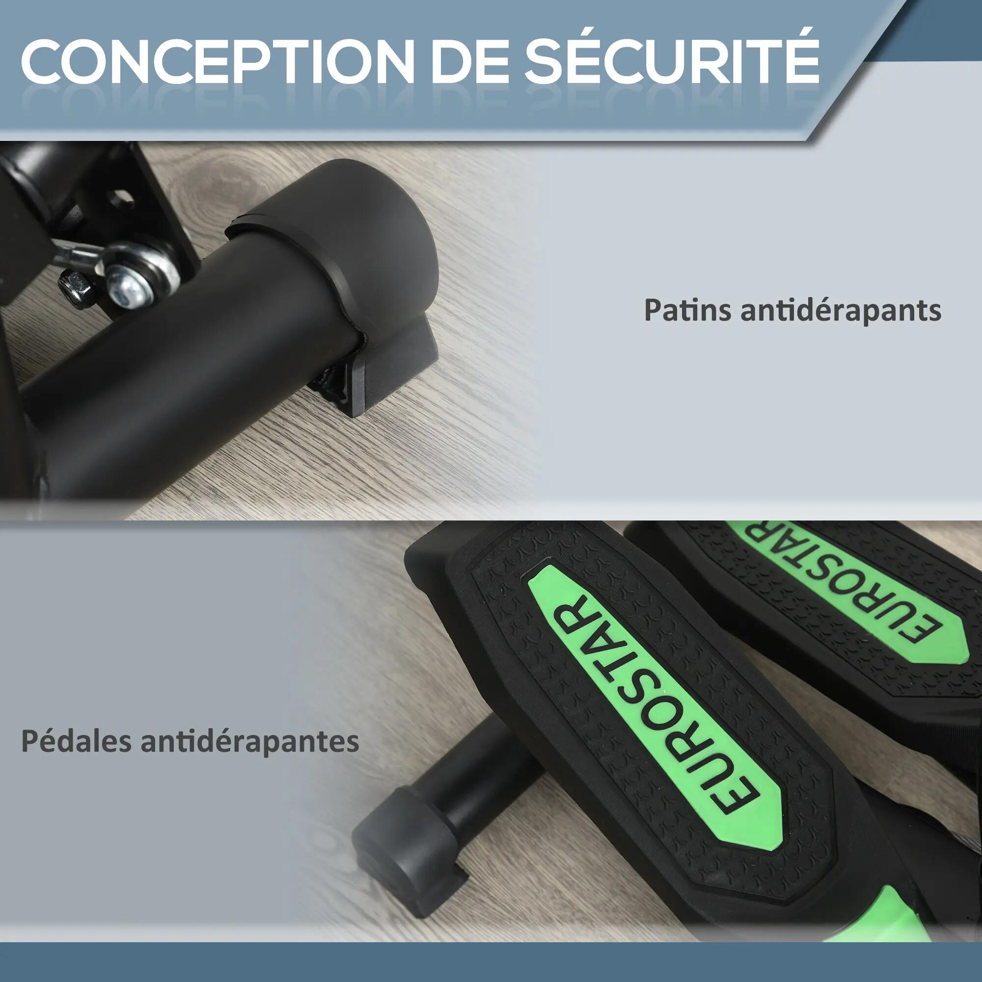 Stepper avec guidon, stepper de fitness avec écran LCD, pédales antidérapantes, 9/9