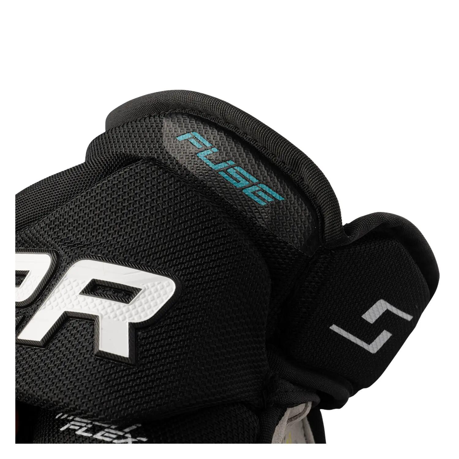 BAUER Supreme Fuse Senior gants de hockey noirs et blancs pour adultes 3/5