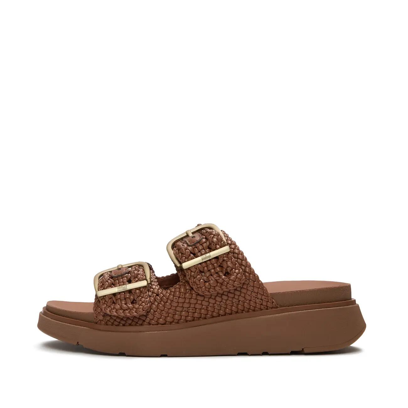 FITFLOP Gen-FF Woven Two-Bar Slides  TERRACOTTA BRUIN 39 3/7