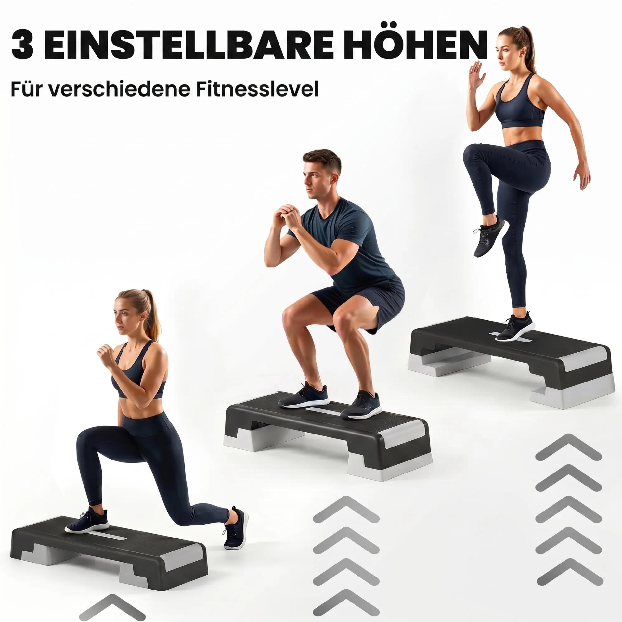 Planche de step réglable en hauteur, appareil de fitness aérobique à 3 niveaux ( 6/9
