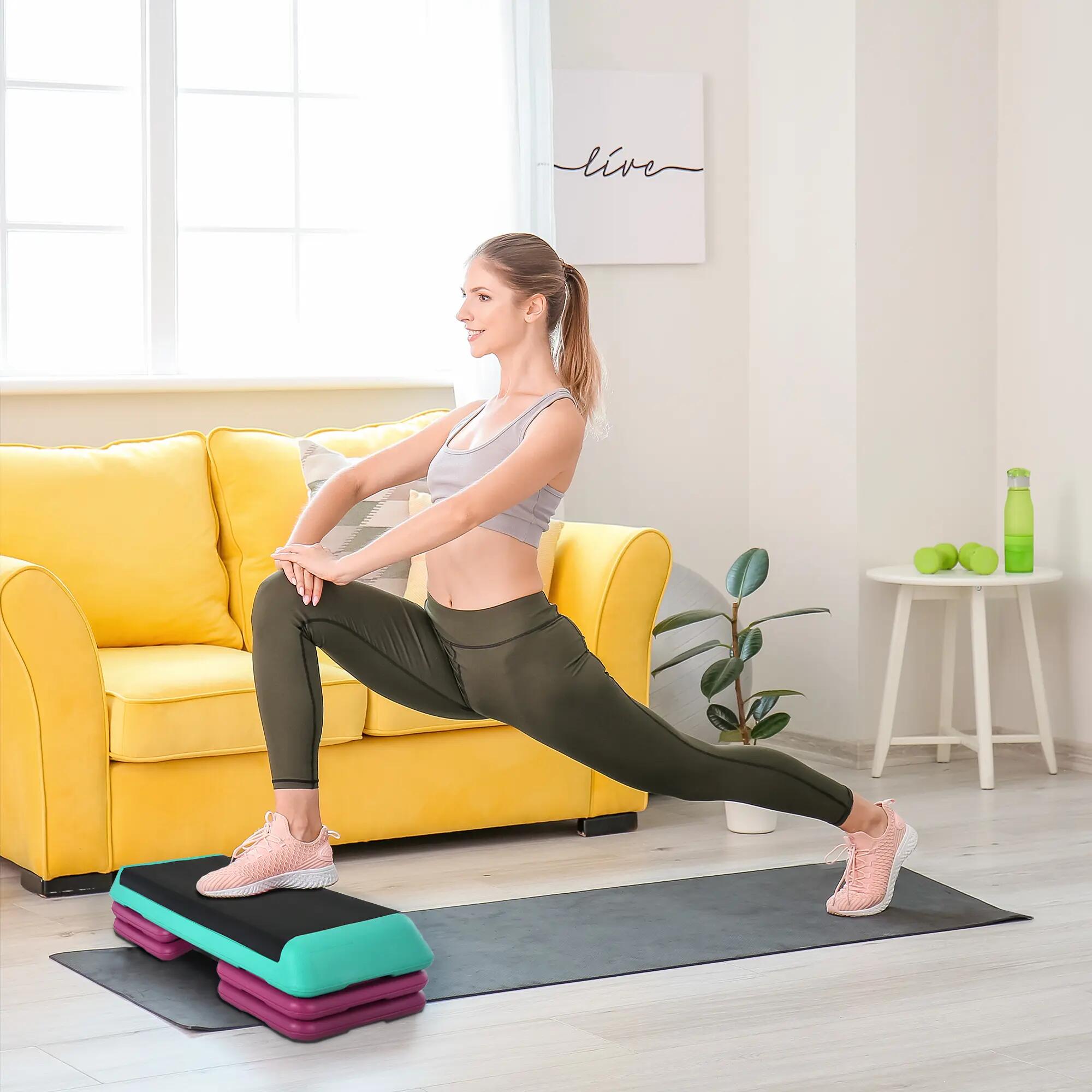 Planche de marche réglable en hauteur, stepper de fitness à 3 niveaux (10/15/20 4/9