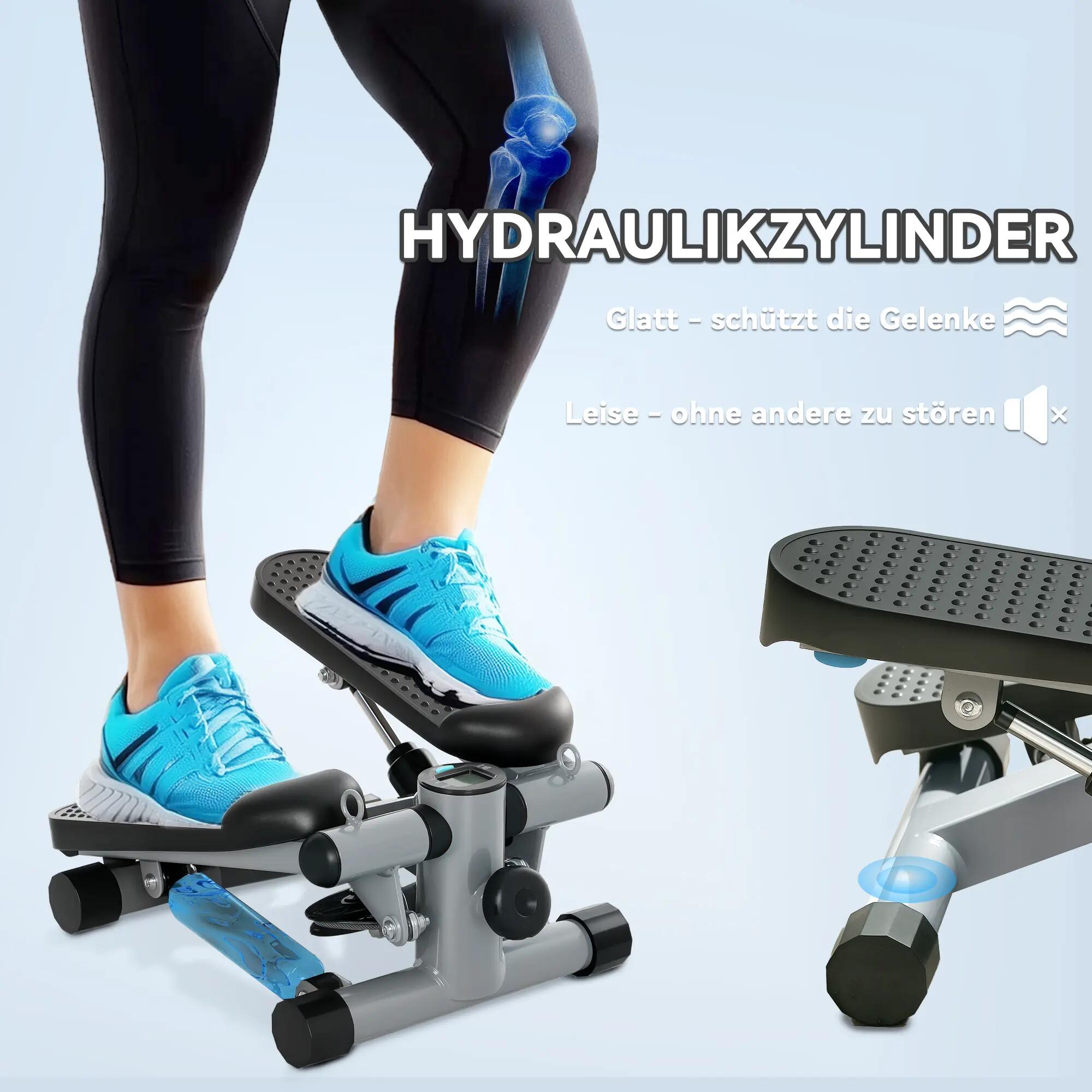 Mini stepper 2 en 1 pour la maison avec cordes de musculation, écran LCD, mouvem 9/9