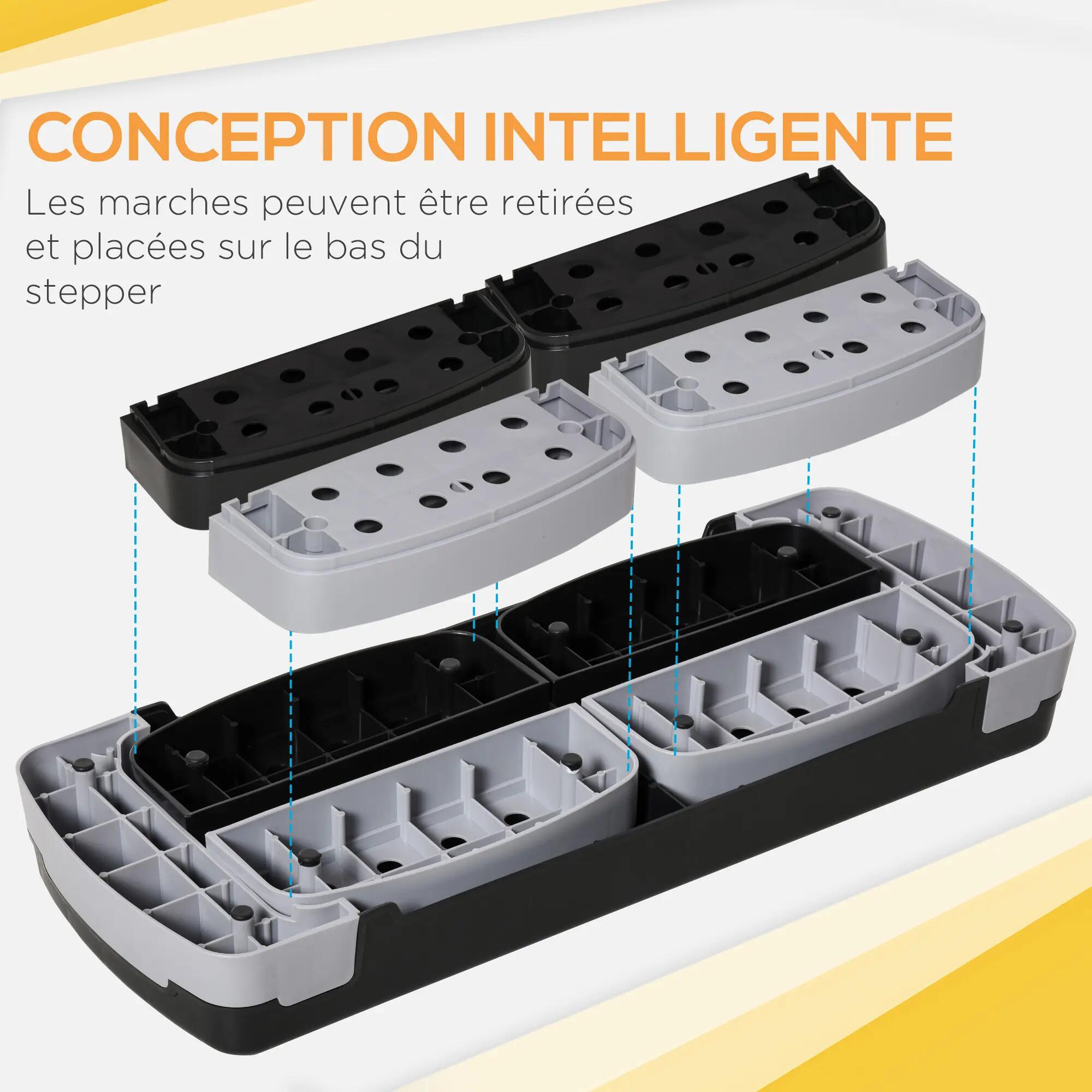 Stepper Fitness Aérobic hauteur réglable 10/15/20 cm surface antidérapante 80 x 7/9