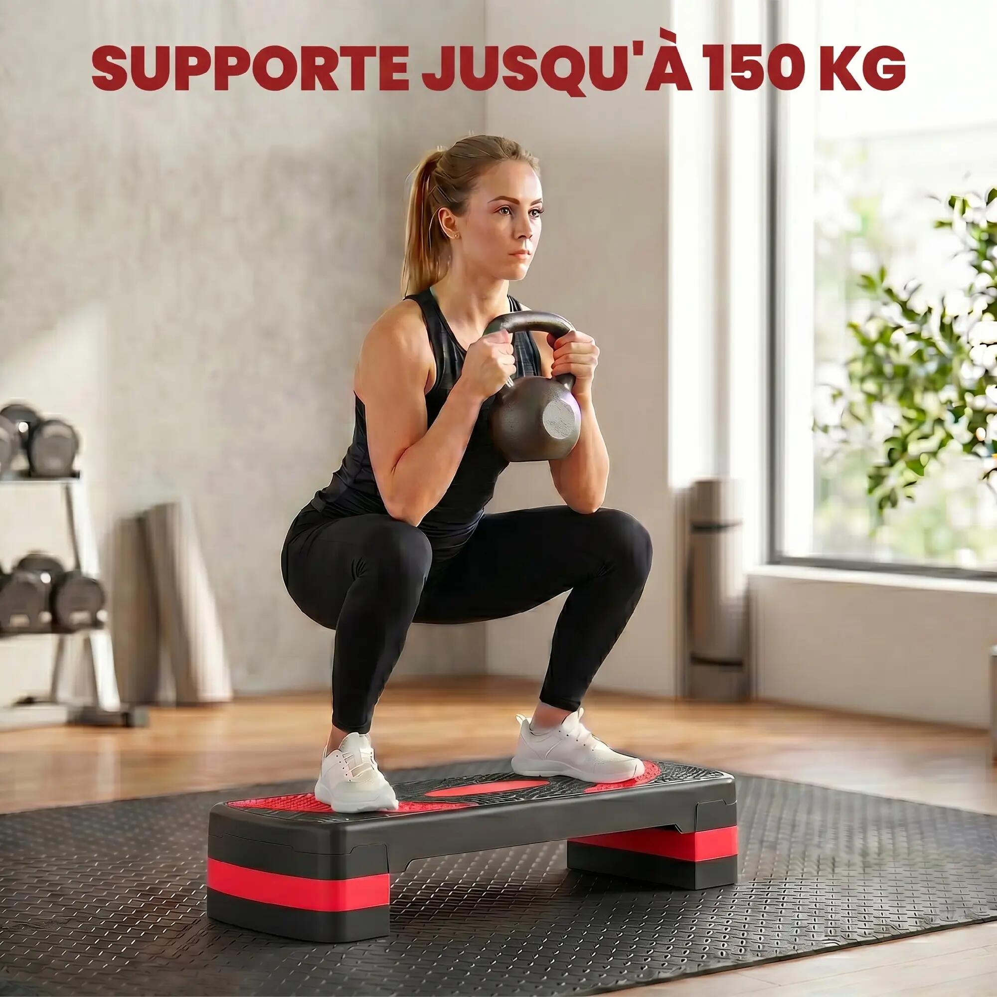 Stepper fitness aérobic hauteur réglable surface antidérapante 80 x 31 x 20 cm n 9/9