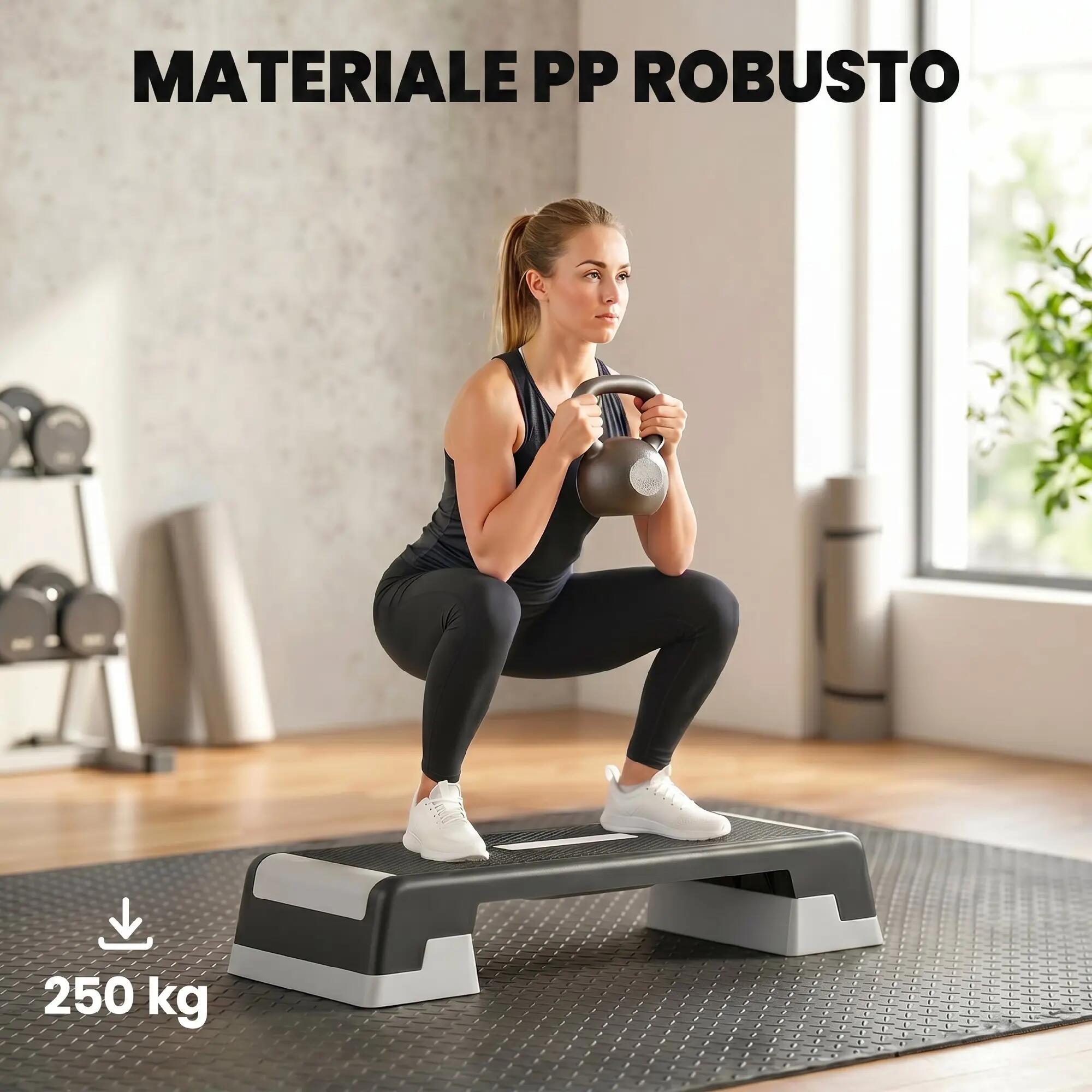 Stepper aérobique réglable, hauteur 15/20/25 cm avec supports 8/9