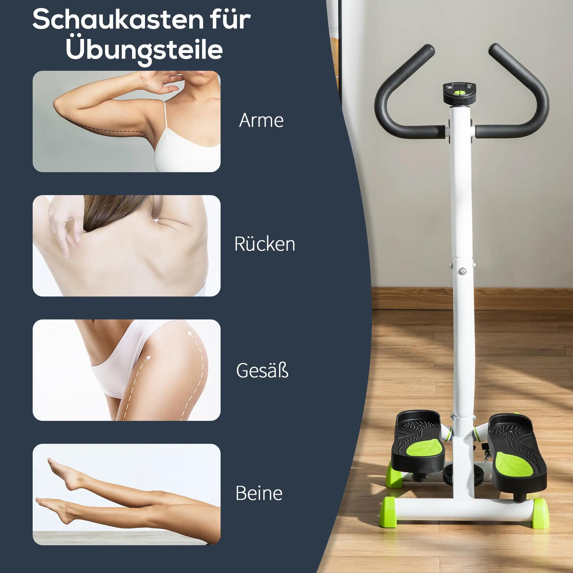Appareil de fitness Stepper, écran LCD, pédales antidérapantes, acier et ABS, 55 9/9