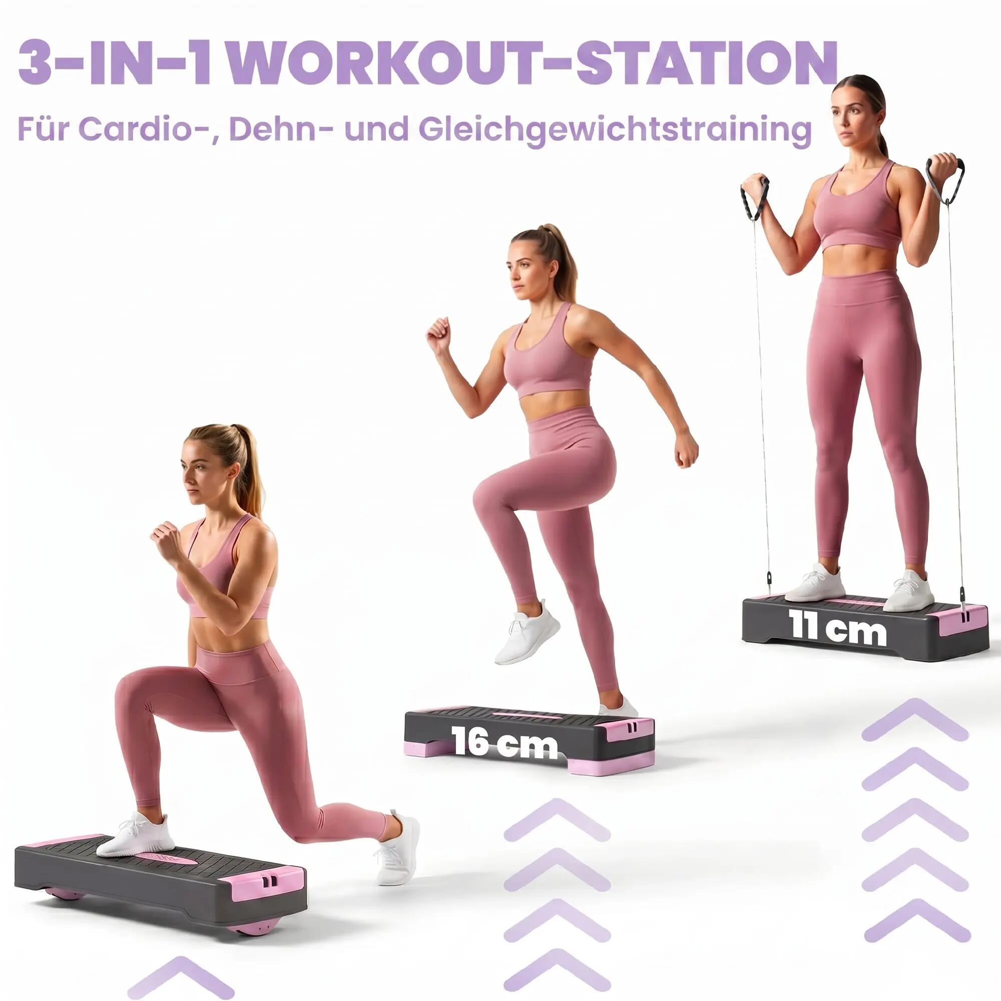 Planche de step réglable en hauteur, appareil de fitness aérobique à 2 niveaux ( 6/9