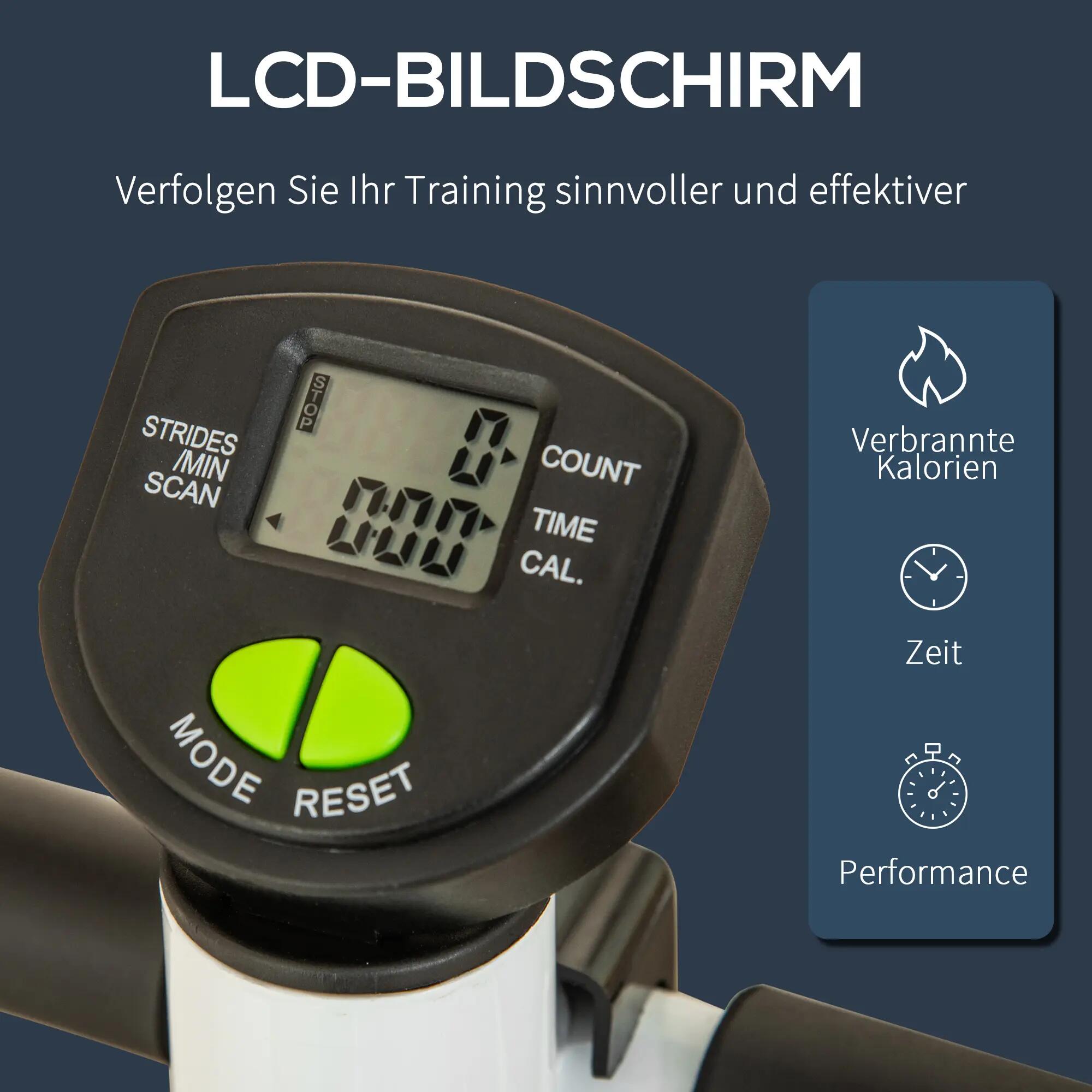 Appareil de fitness Stepper, écran LCD, pédales antidérapantes, acier et ABS, 55 6/9