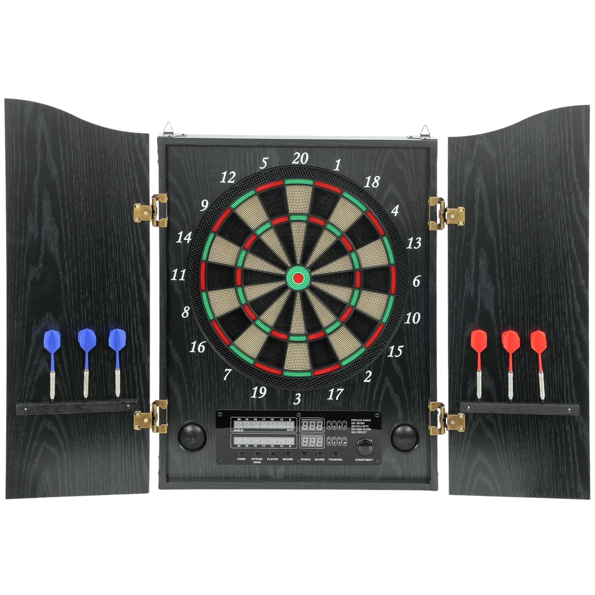 Cible électronique - Fléchettes - Intérieur - 25 jeux - Noir 2/6