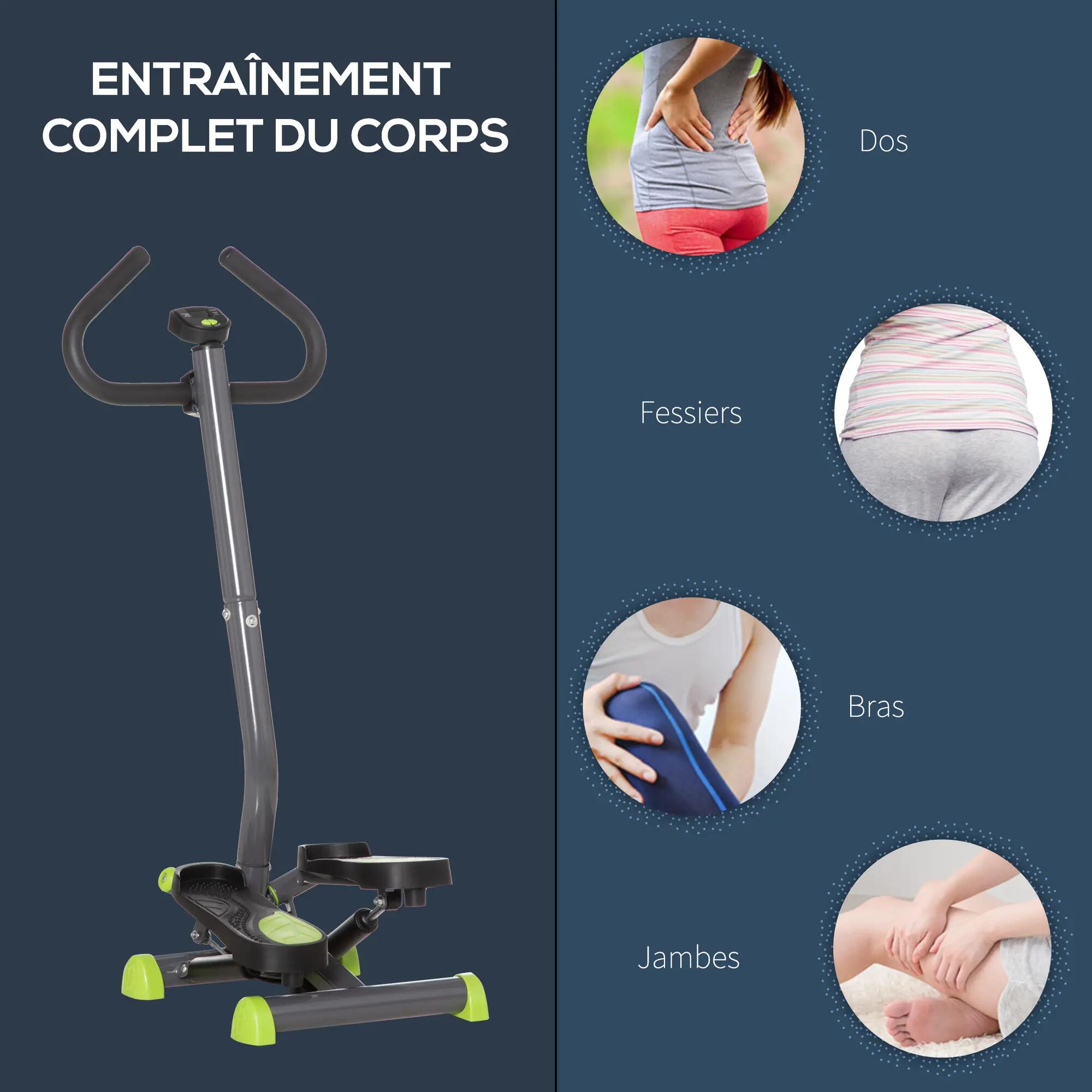 Stepper avec guidon stepper fitness appartement écran LCD résistance réglable ac 9/9
