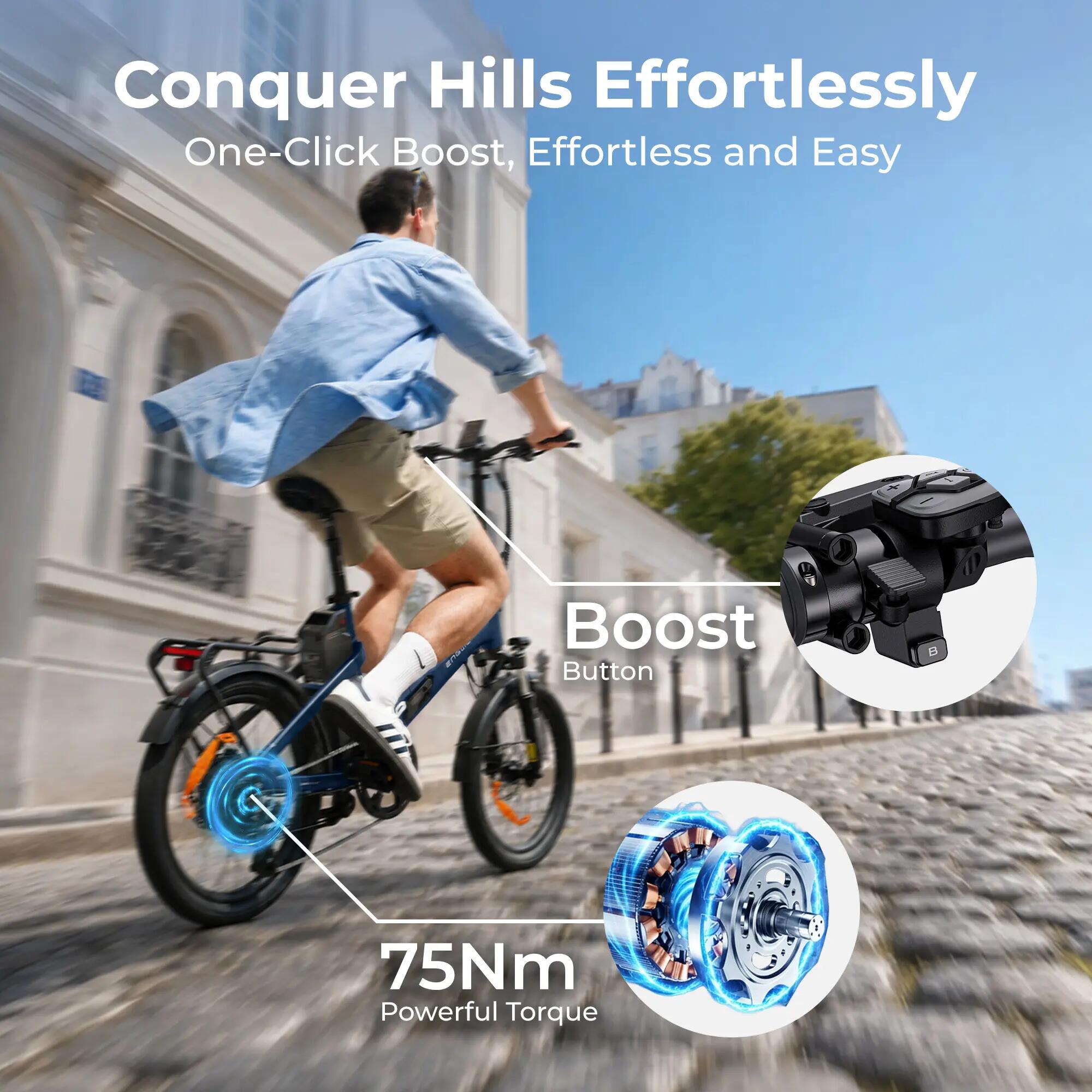 ENGWE O20 250W 140km Bicicleta urbana elétrica dobrável 4/6