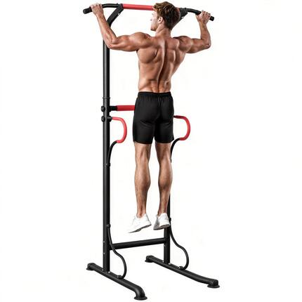Barre de traction réglable en hauteur, station de dips robuste pour musculation