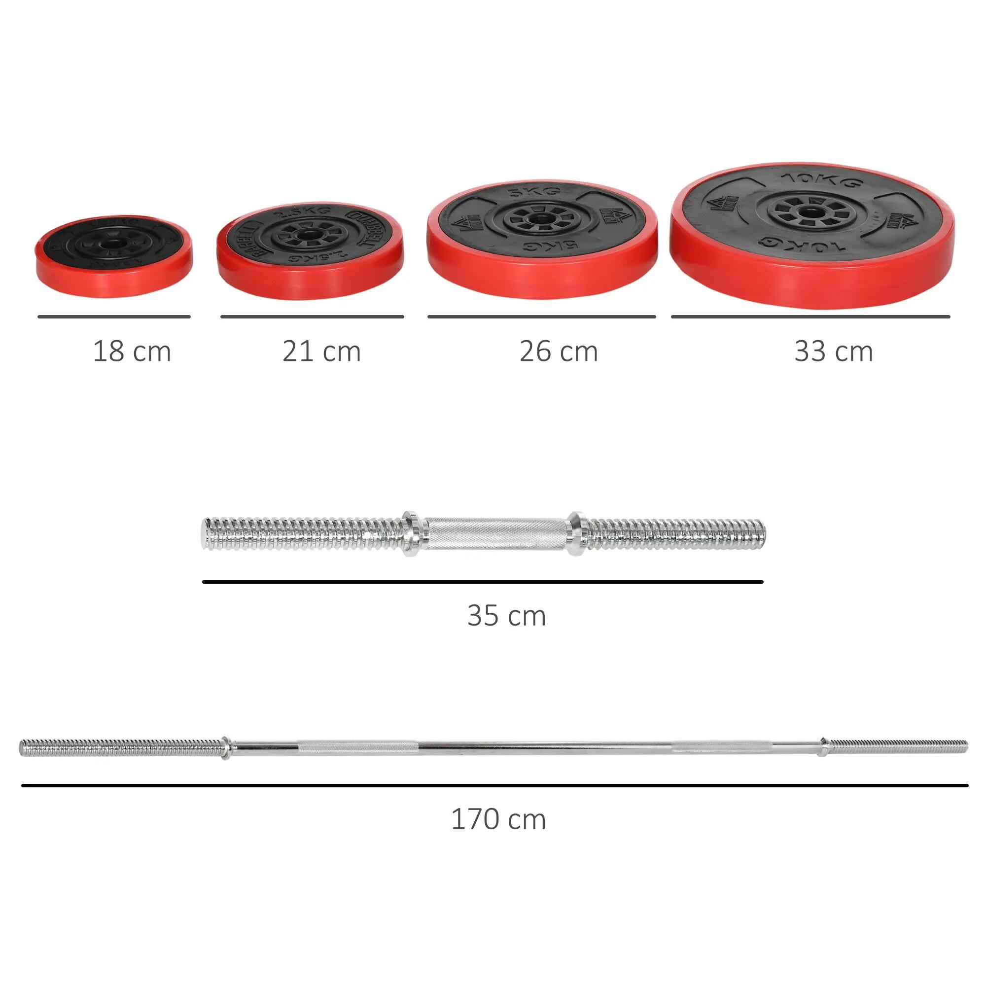 Ensemble haltères et disques, 65 kg au total, pour entraînement à domicile, en m 5/9