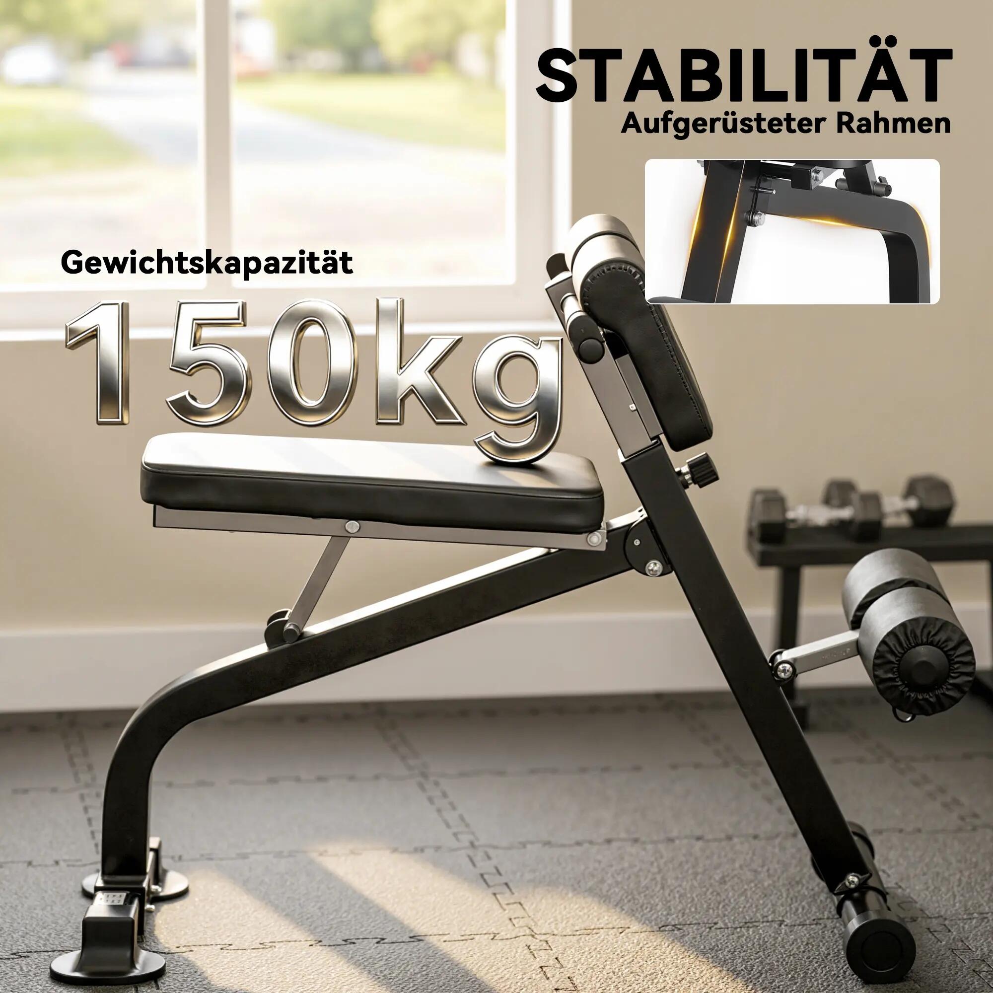 Banc d'entraînement, banc de musculation, banc de fitness, cadre en acier, noir 8/9