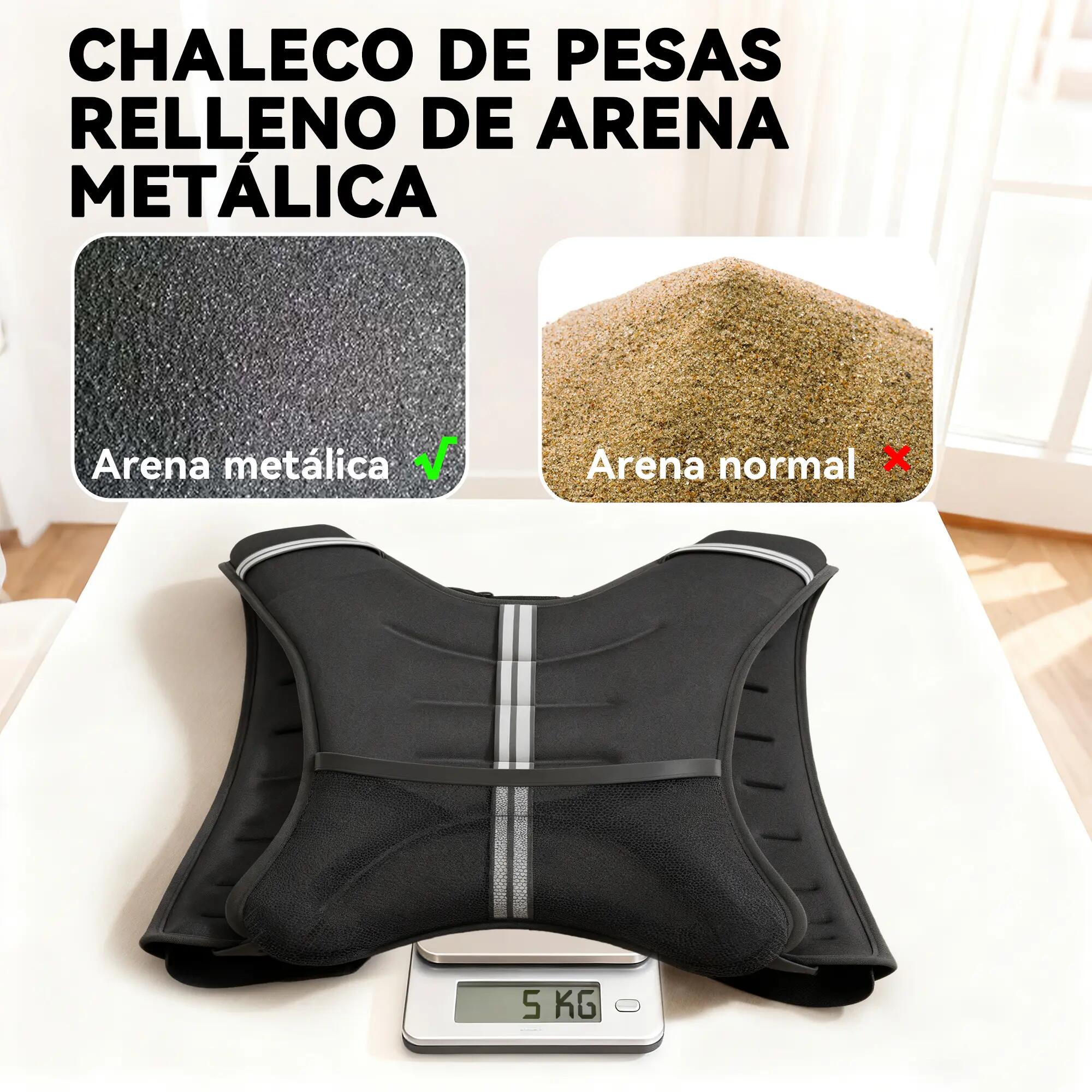Gilet lesté de 5 kg avec 2 sangles réglables et bandes réfléchissantes pour musc 7/9