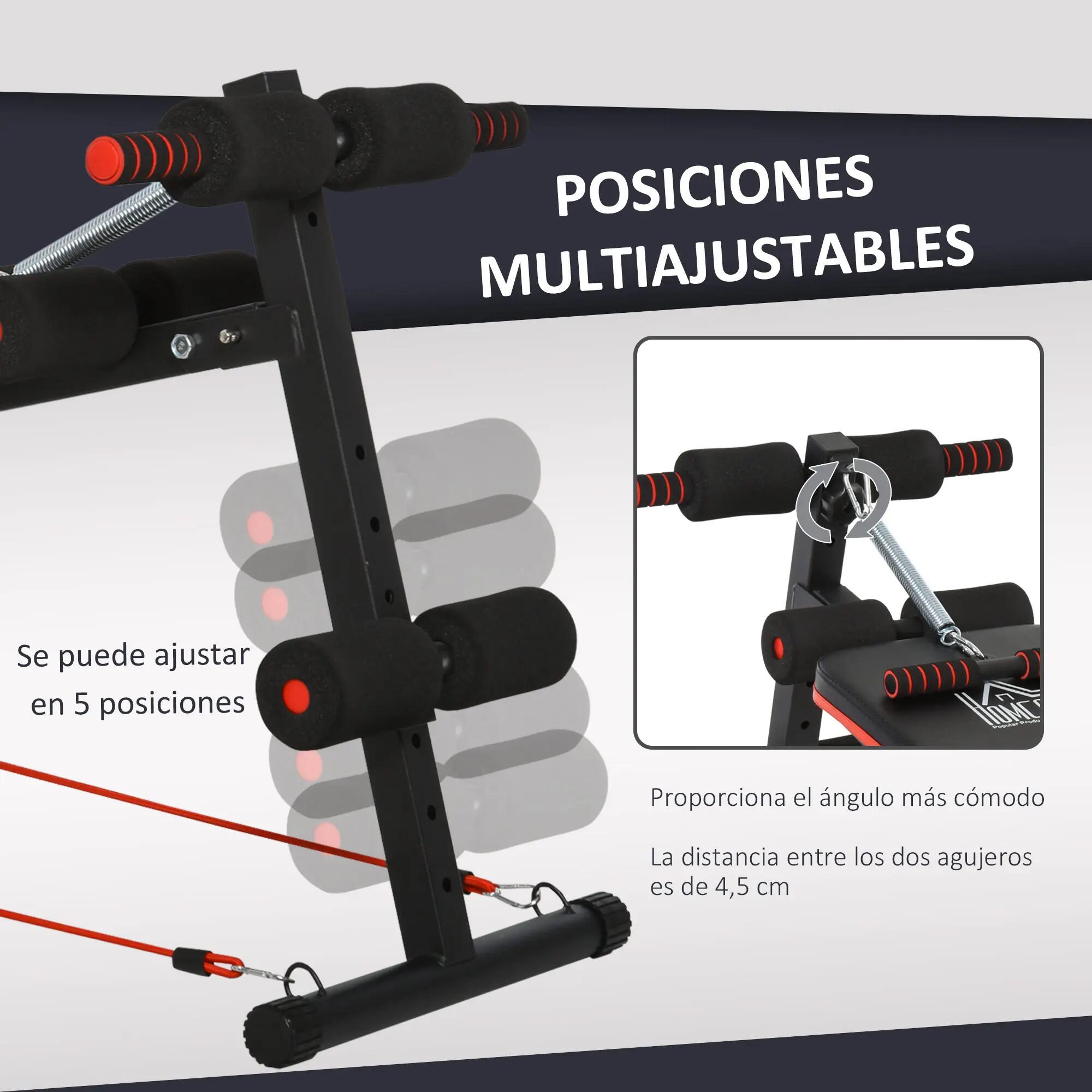 Banc abdominal pliable et réglable en hauteur avec support poplité ajustable, id 7/9