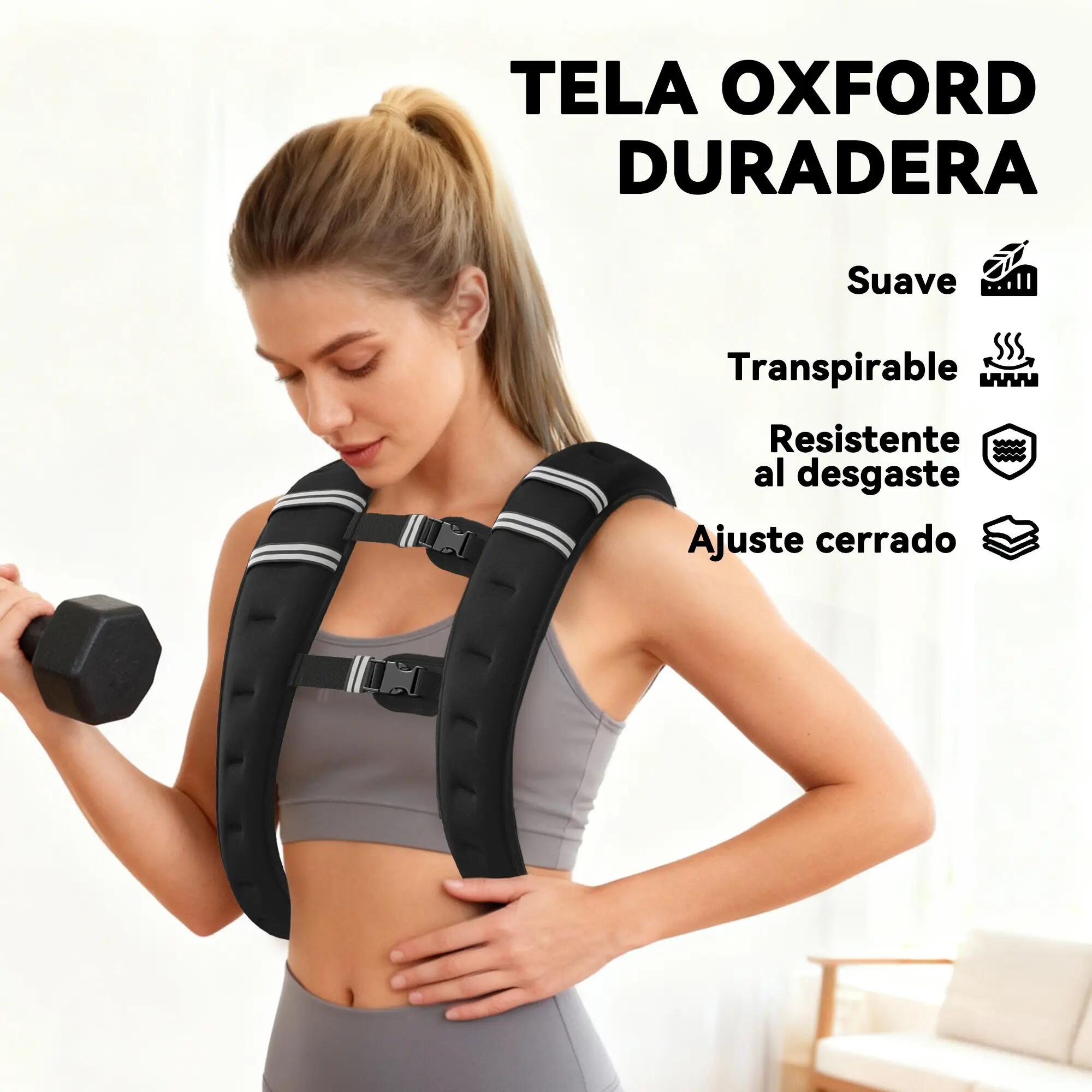 Gilet lesté de 5 kg avec 2 sangles réglables et bandes réfléchissantes pour musc 6/9