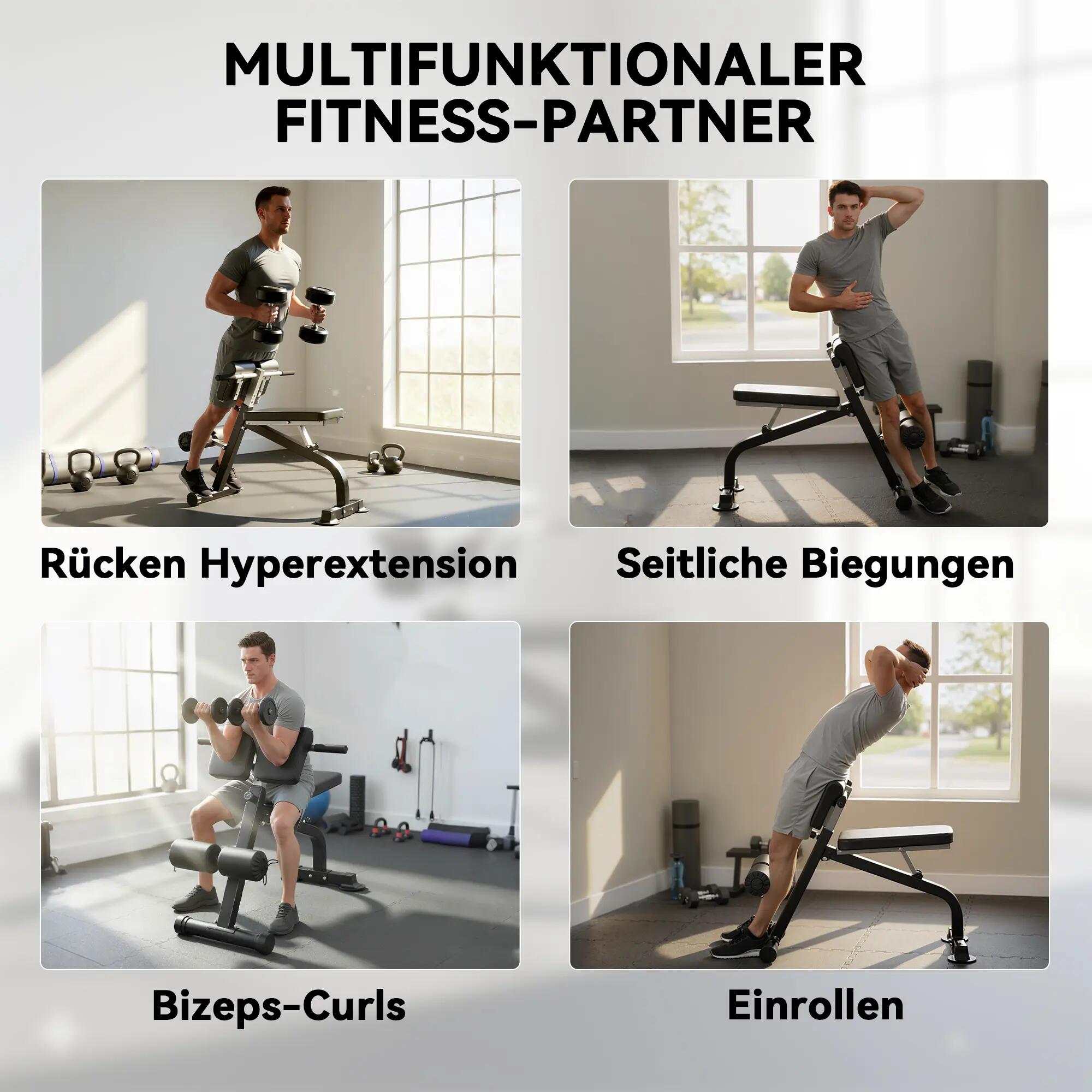 Banc d'entraînement, banc de musculation, banc de fitness, cadre en acier, noir 6/9