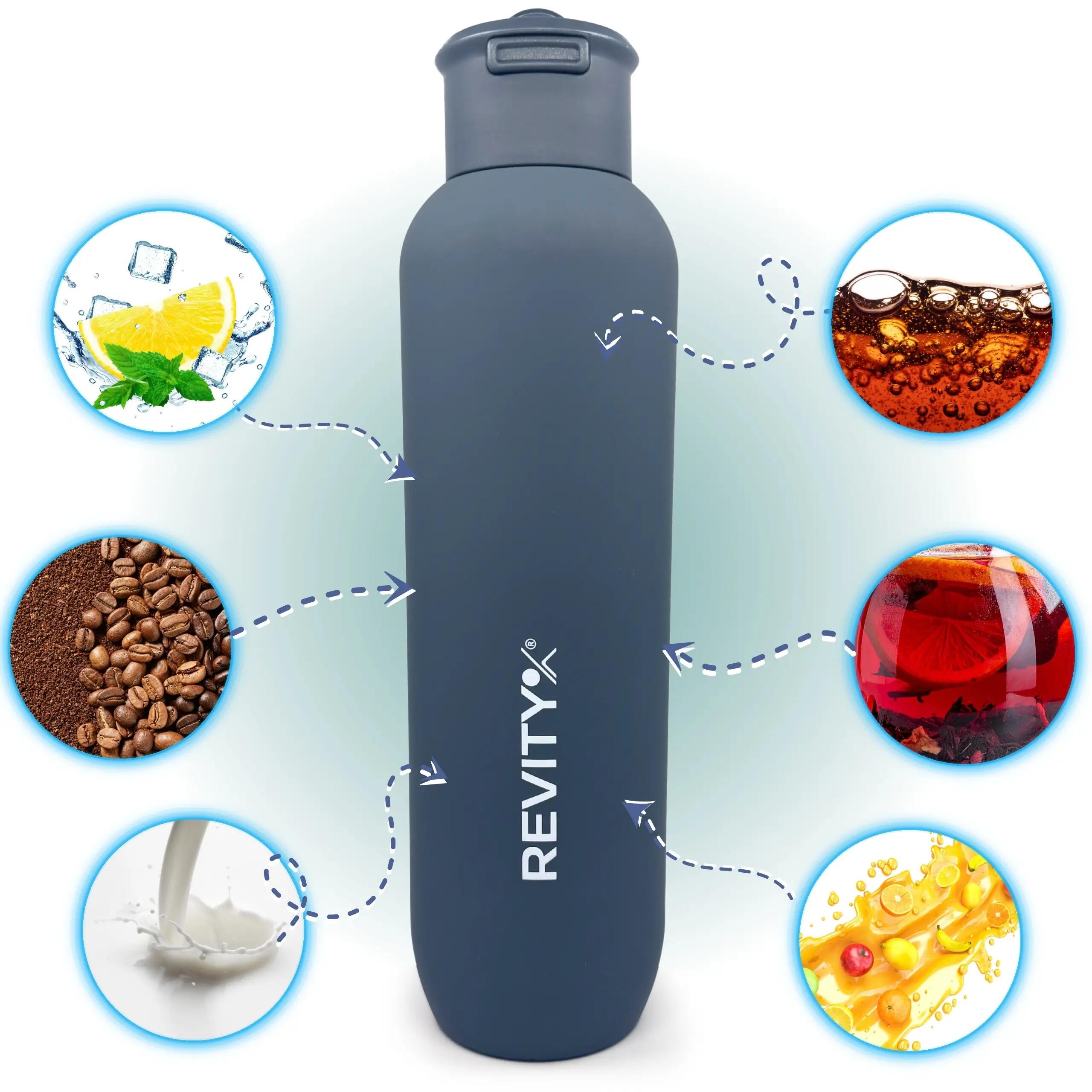 Rvs thermosfles 1 liter met automatische drinktuit 9/14