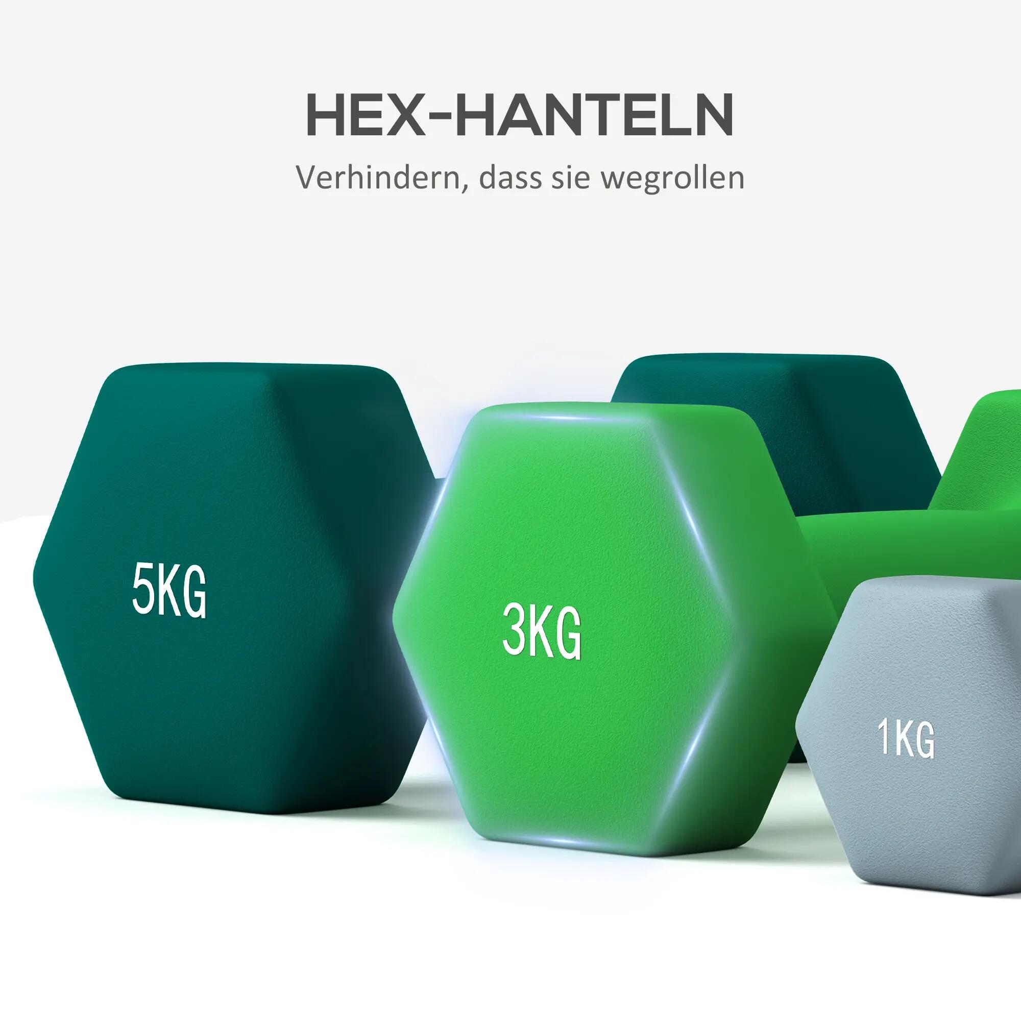 Ensemble d'haltères avec support de rangement, comprenant 6 haltères pour l'entr 9/9