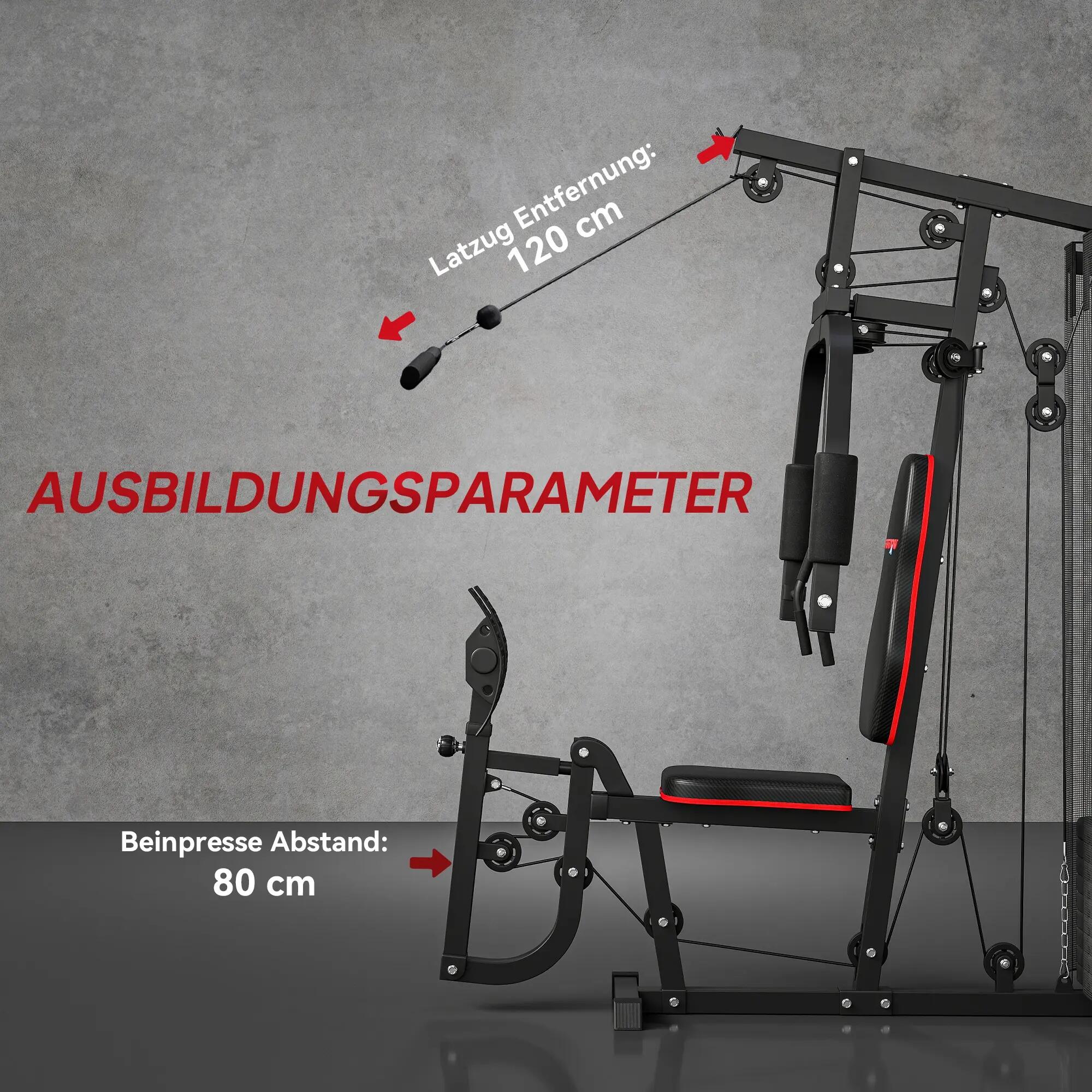 Station de fitness à domicile avec blocs de poids de 45 kg, poulie à câble, stat 9/9