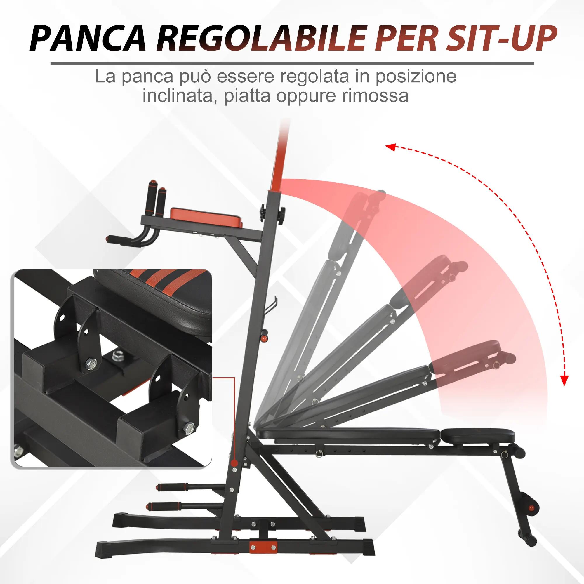 Tour de musculation pliable et multifonctionnelle avec barre de traction et chai 8/9