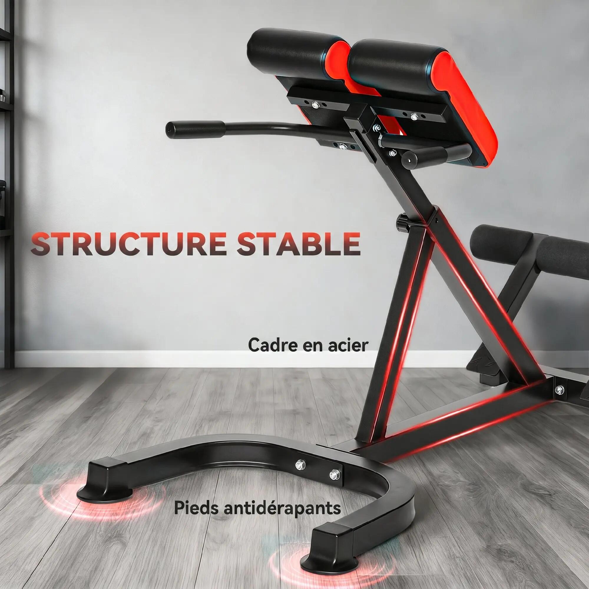 Banc de Musculation Réglable 5 Niveaux, Chaise Romaine avec Rouleaux en Mousse D 7/9