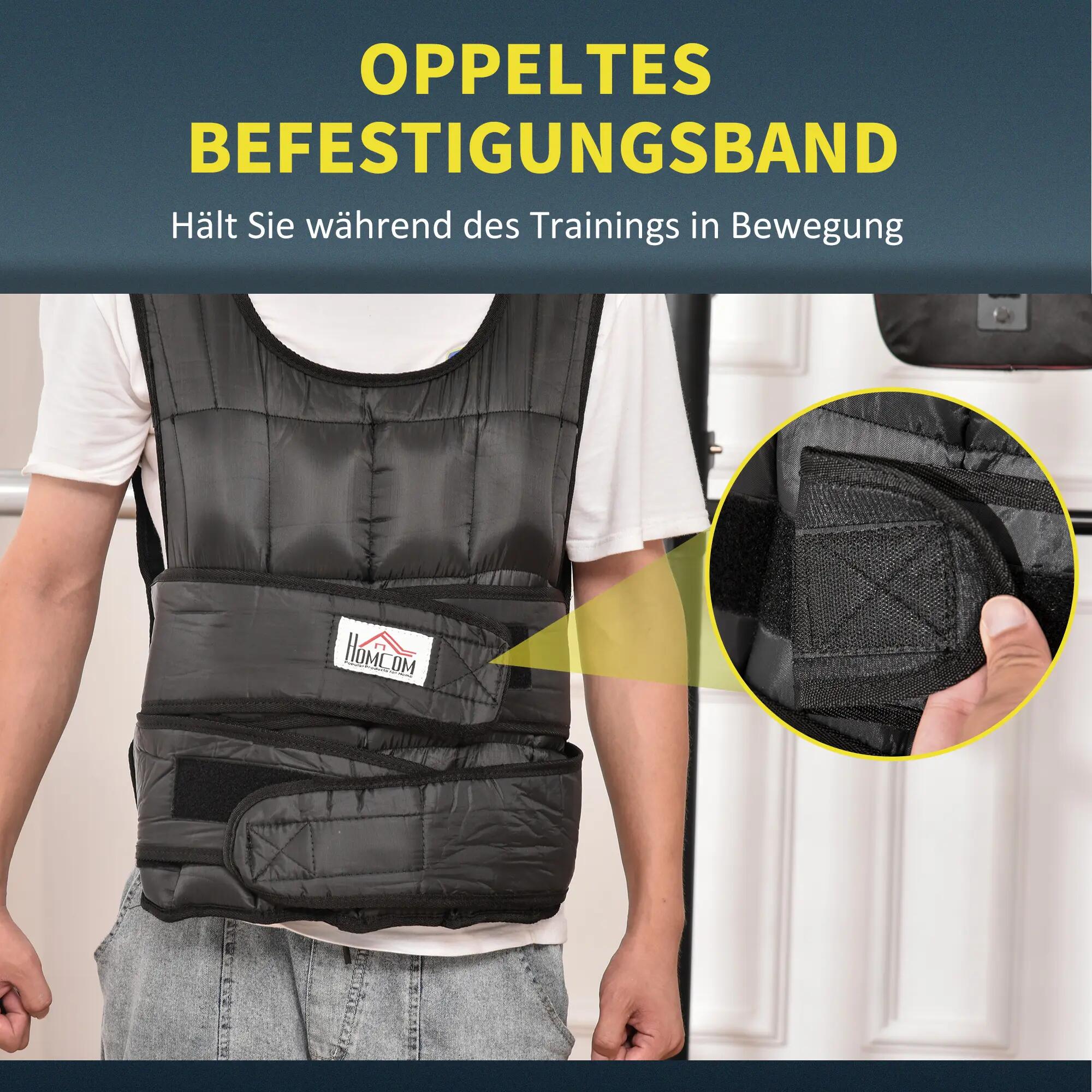 Gilet lesté de 30 kg avec 35 sacs de poids, réglable, pour l'entraînement de la 8/9