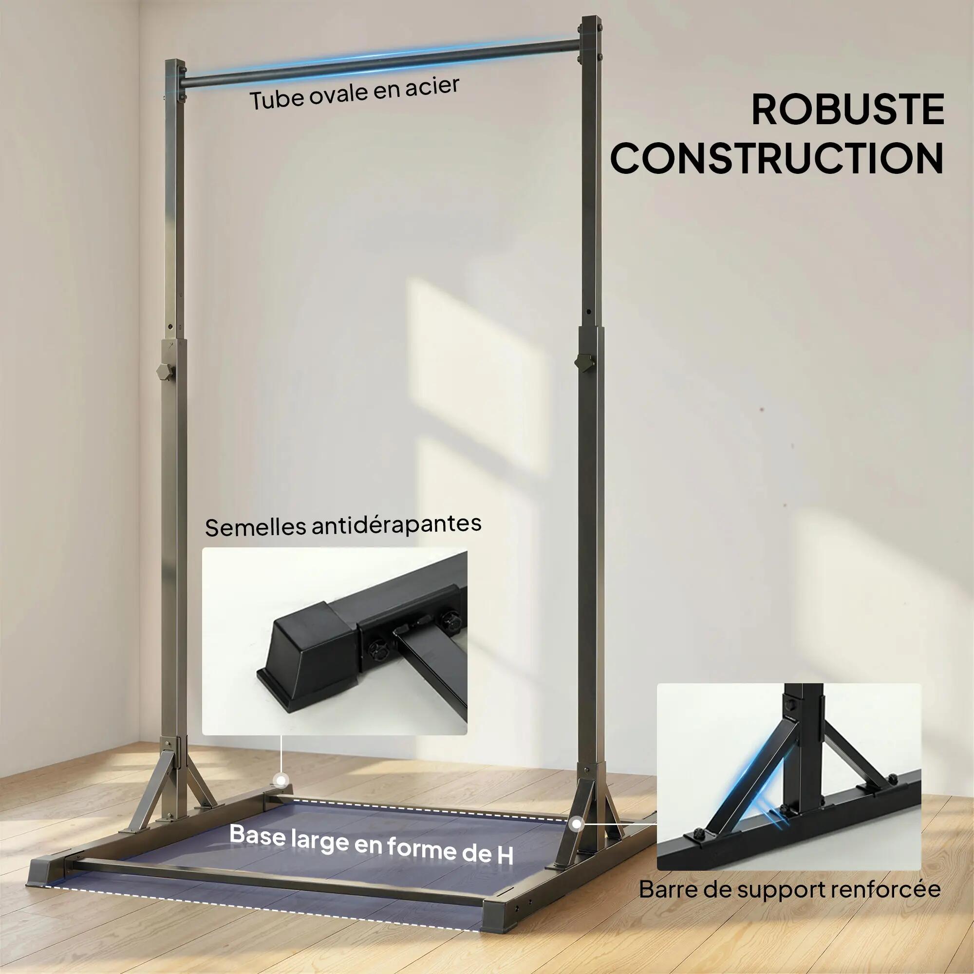 Station de musculation et barre de traction power tower 200 kg avec 8 niveaux de 7/9