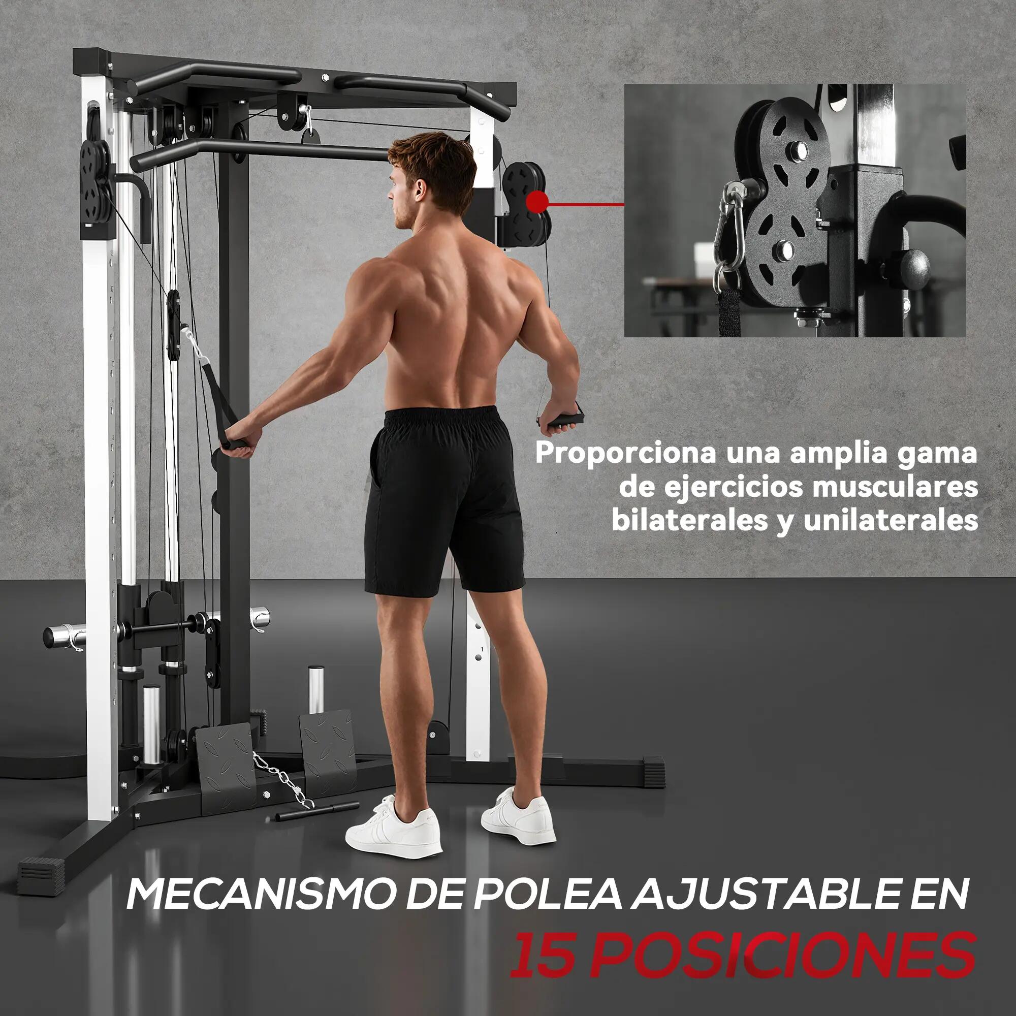 Appareil de musculation multi-stations, capacité de charge de 120 kg, 170 x 139 7/9