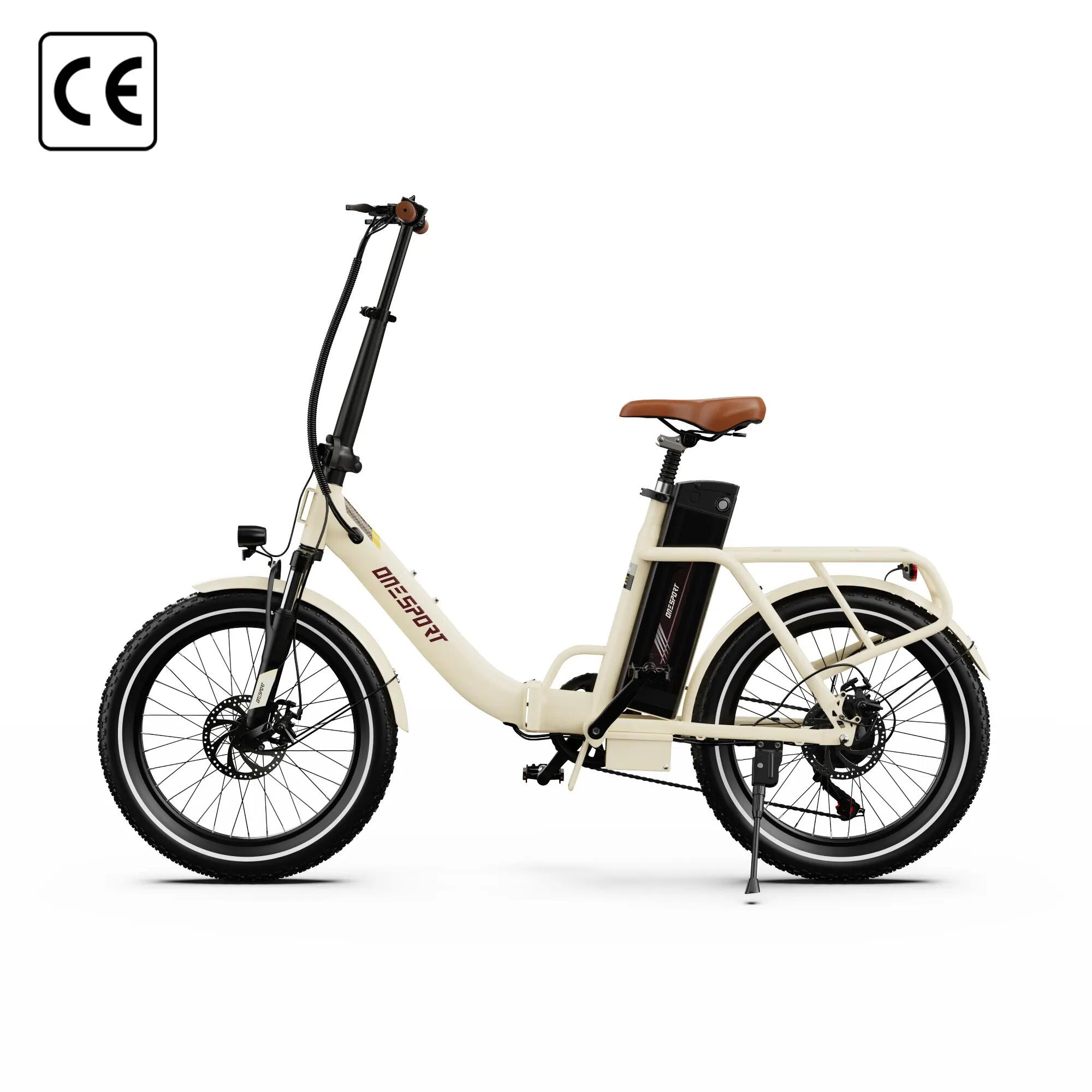 Bicicleta Eléctrica Plegable ONESPORT OT16 Pro, Batería 48V, Neumático 20*3.0in 6/8