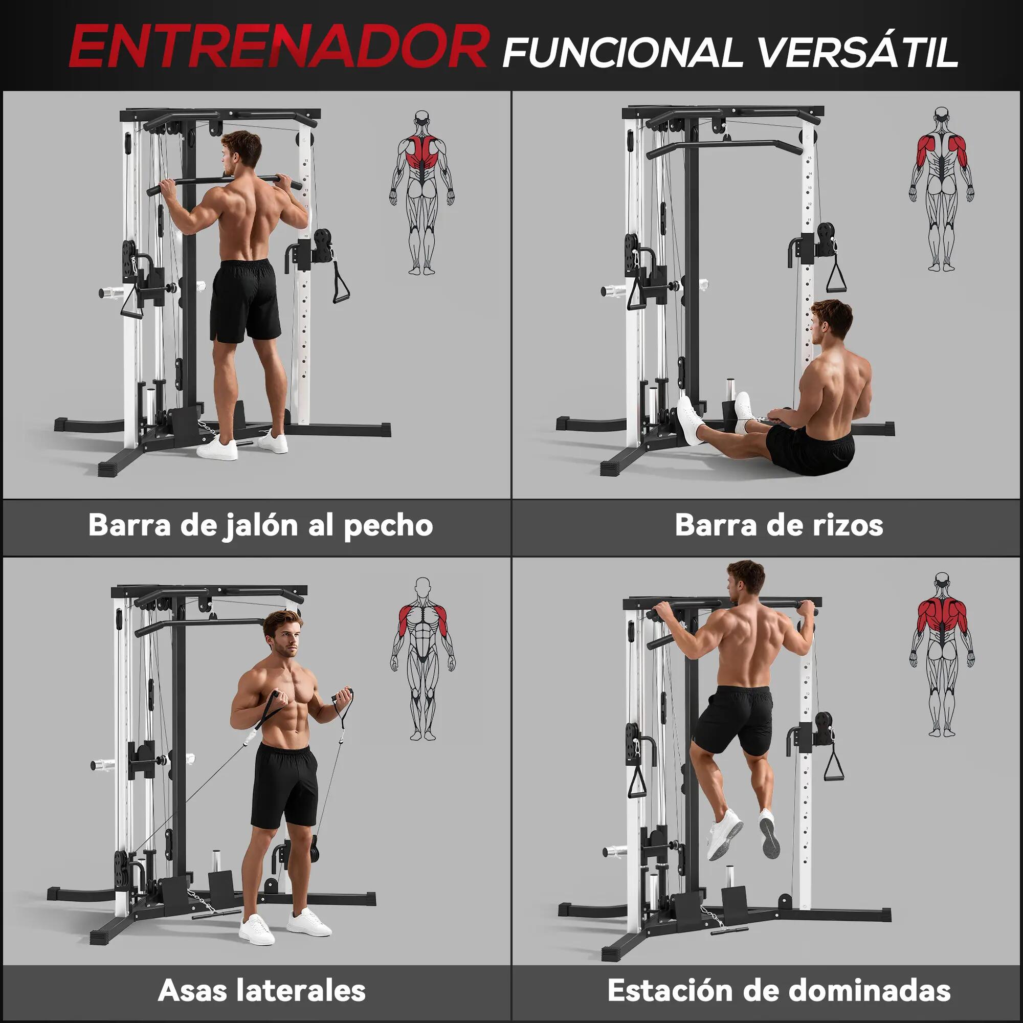 Appareil de musculation multi-stations, capacité de charge de 120 kg, 170 x 139 6/9