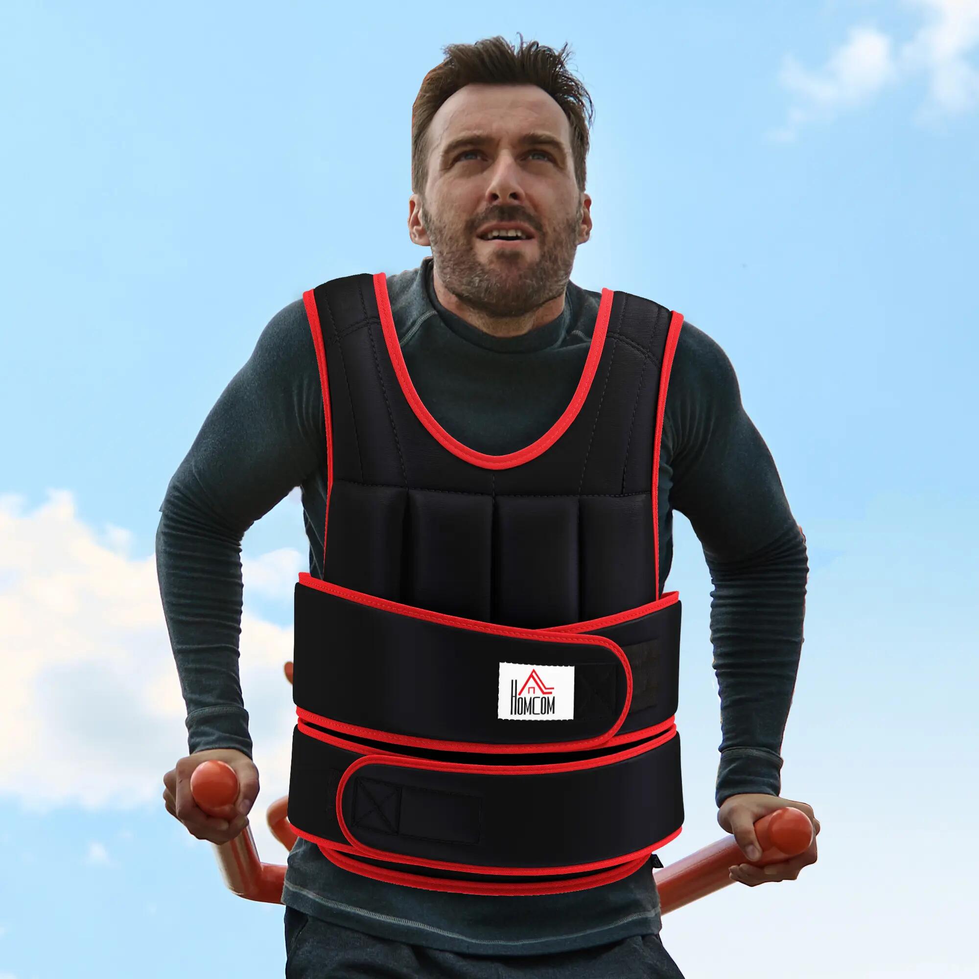 Gilet lesté de 20 kg, avec double sangle réglable, pour musculation et fitness. 4/9