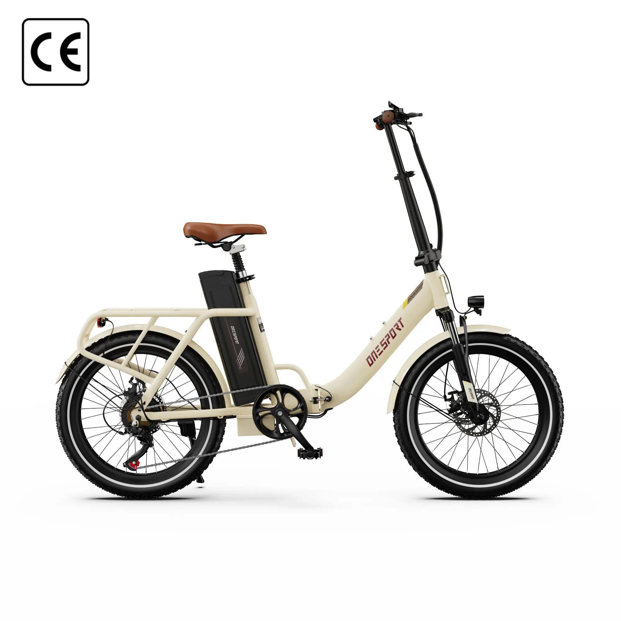 Bicicleta Eléctrica Plegable ONESPORT OT16 Pro, Batería 48V, Neumático 20*3.0in 5/8