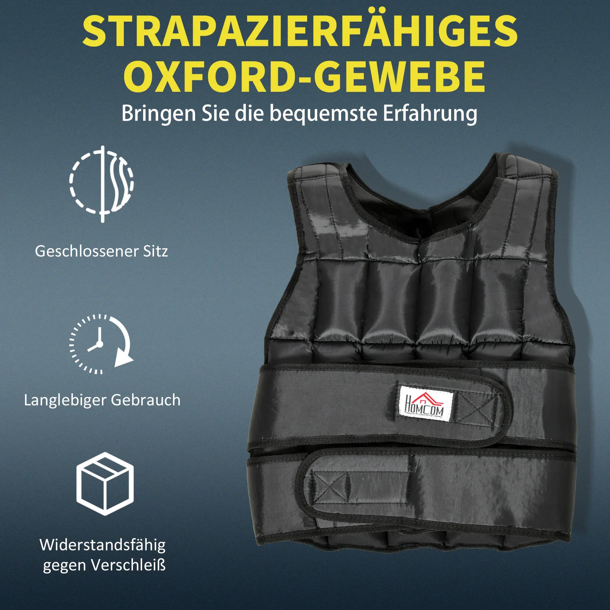Gilet lesté de 30 kg avec 35 sacs de poids, réglable, pour l'entraînement de la 6/9